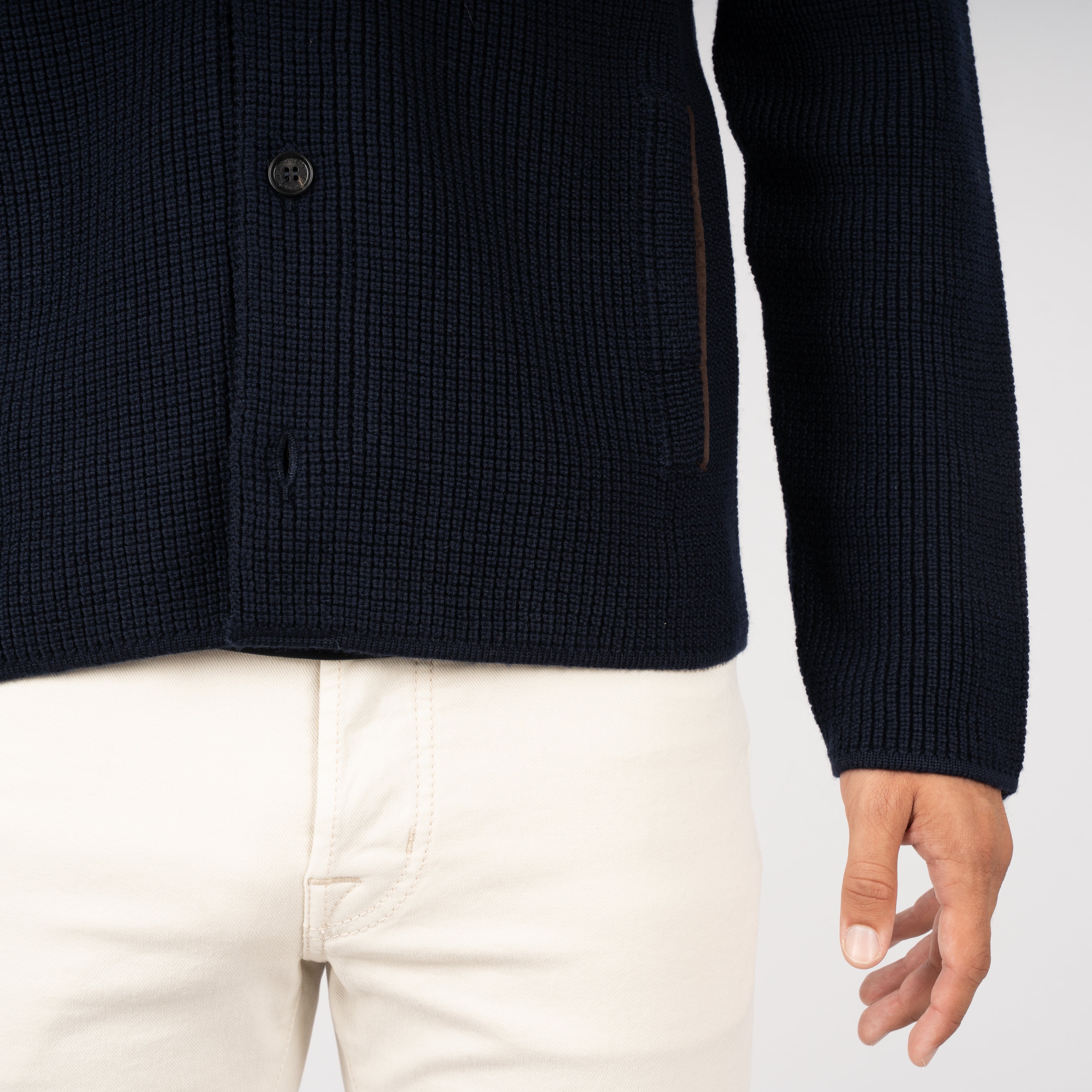 Maurizio Baldassari Gebreid Overshirt Blauw | Light Brenta