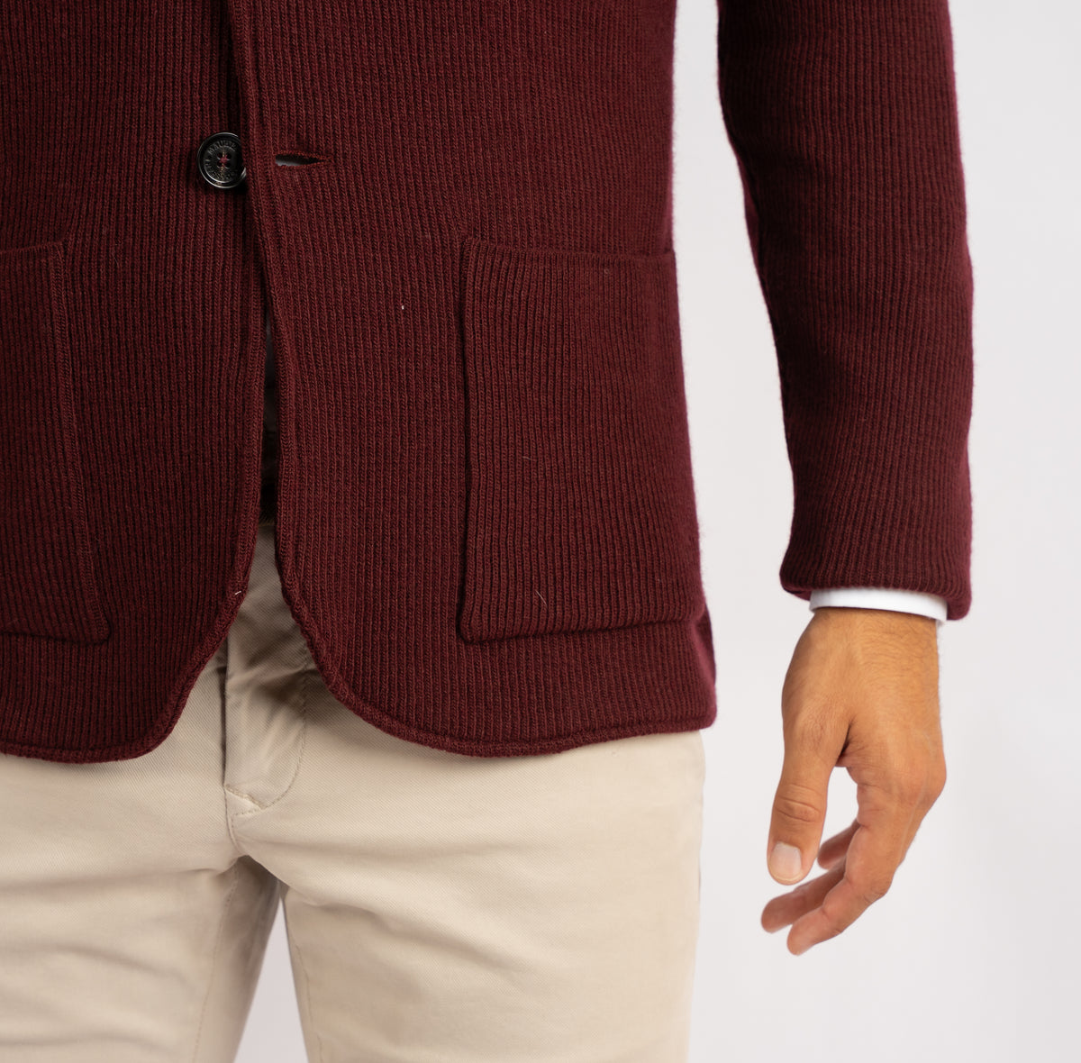 Maurizio Baldassari Knitted Colbert Bordeaux Rood | 2B Swacket