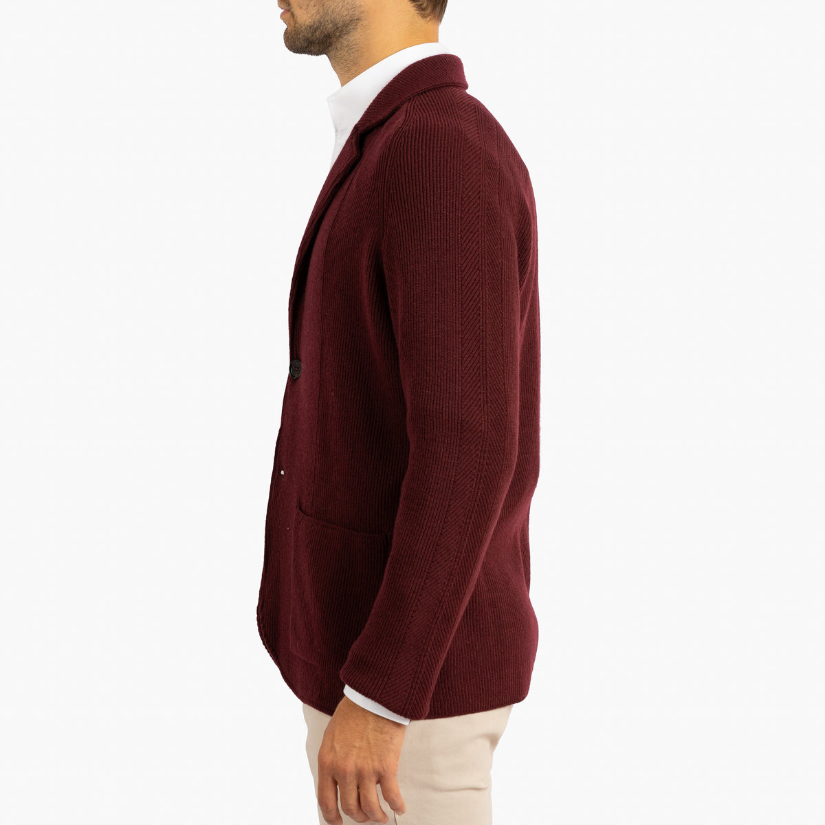 Maurizio Baldassari Knitted Colbert Bordeaux Rood | 2B Swacket