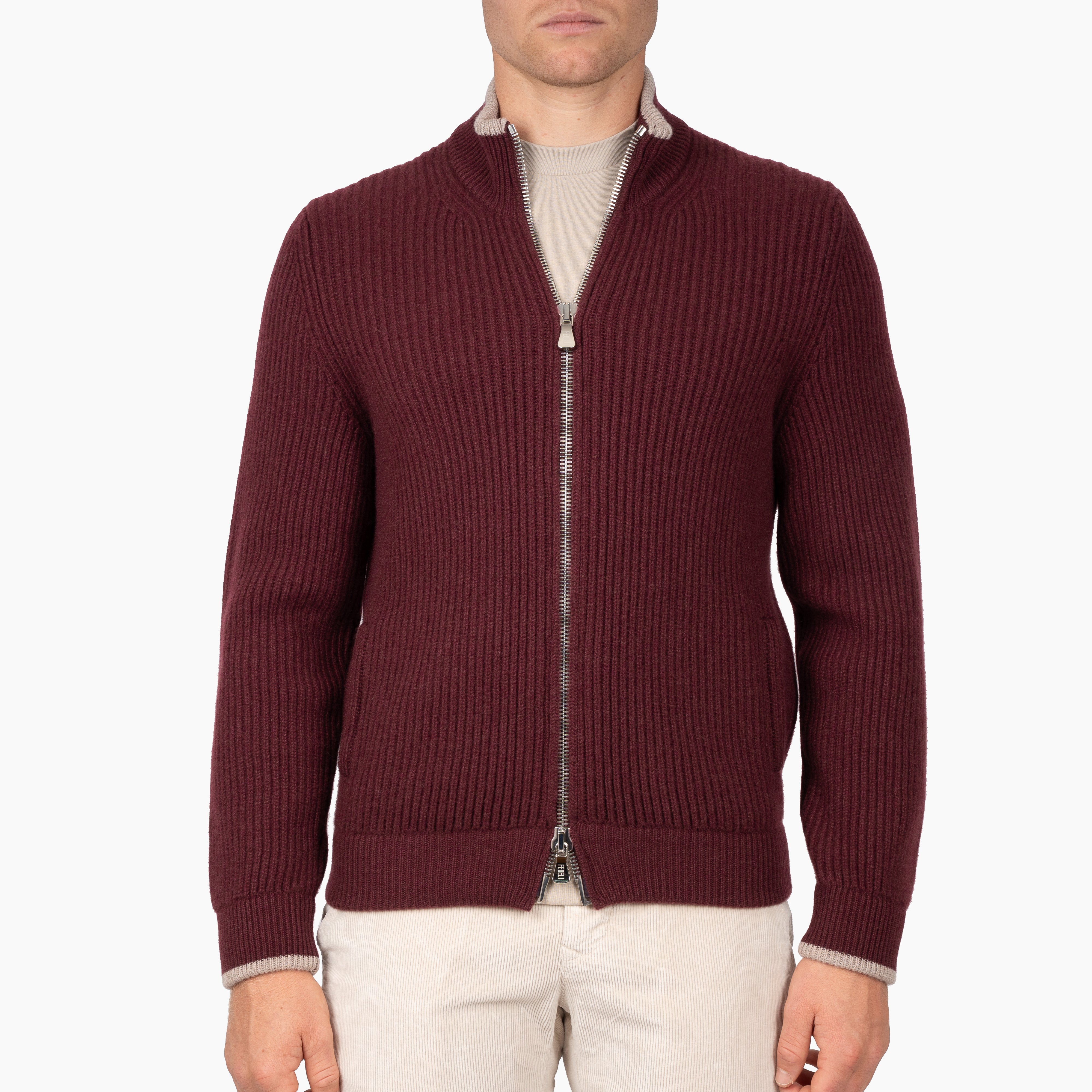 Fedeli Cashmere Vest Bordeaux Rood | Sand Open