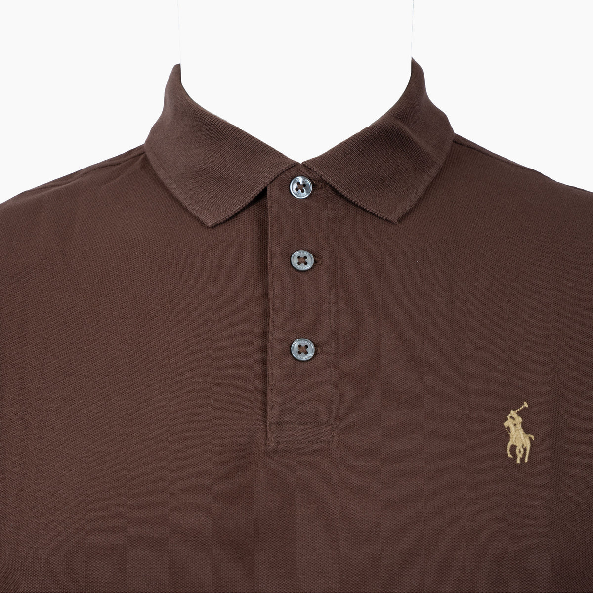 Ralph Lauren Polo Lange Mouw Bruin | Custom Slim Fit