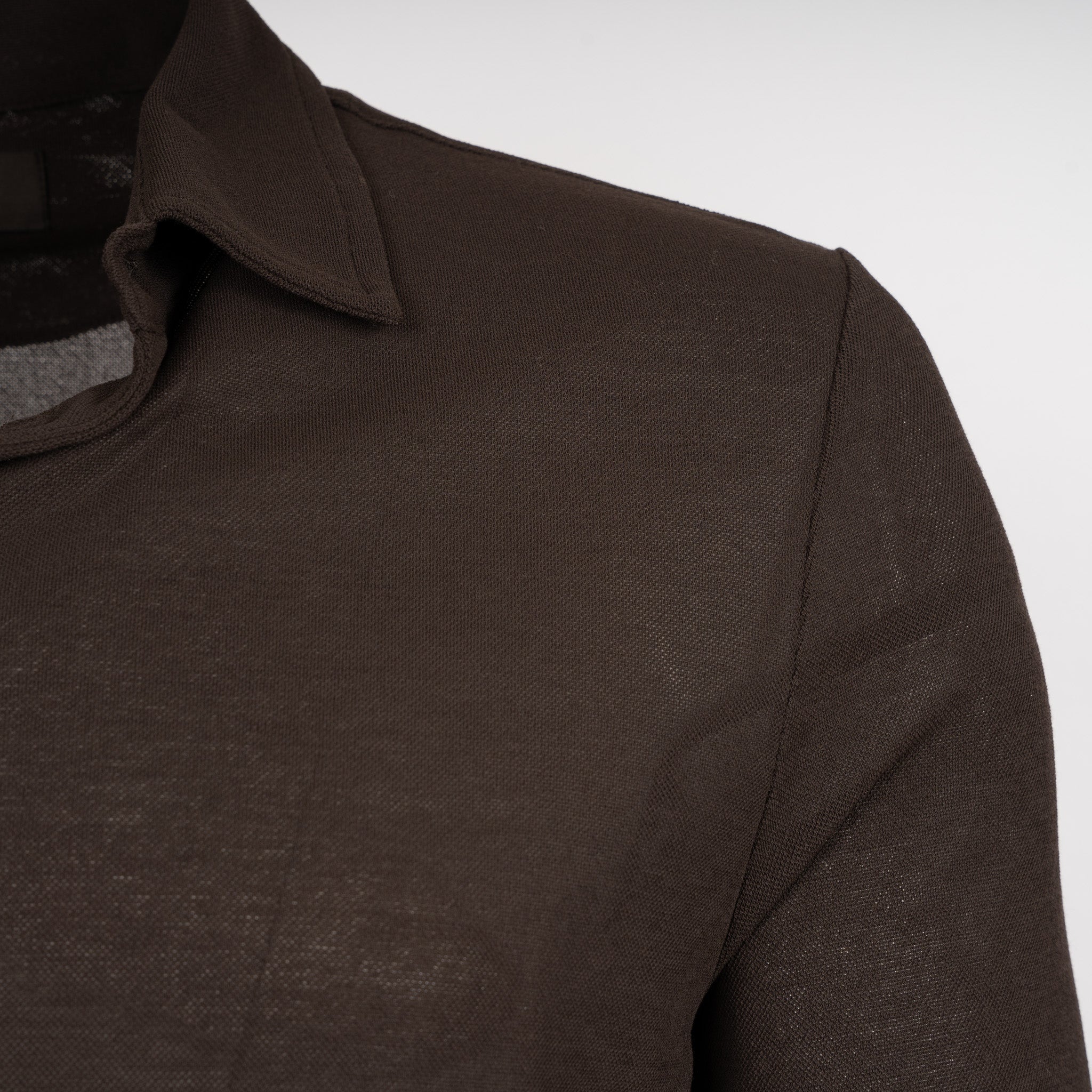 Zanone Polo Lange Mouw Bruin | IceCotton