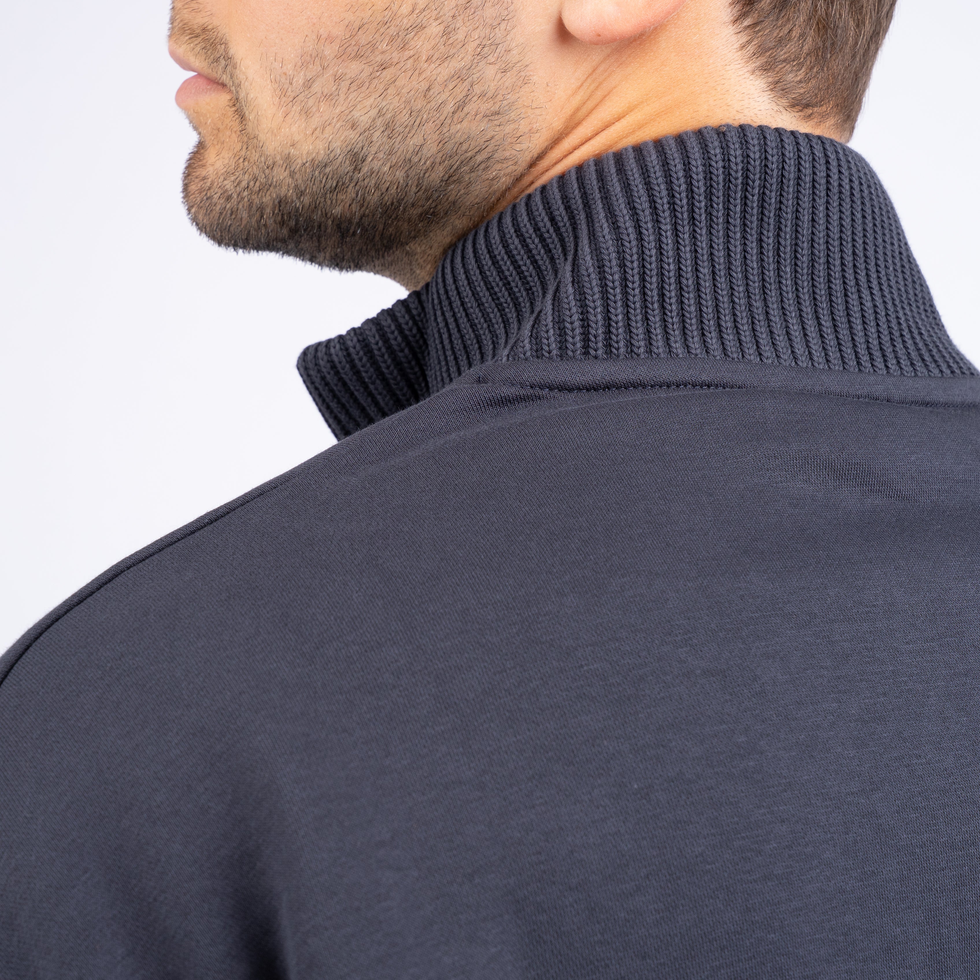 Genti Sweater met Rits Blauw | Cotton