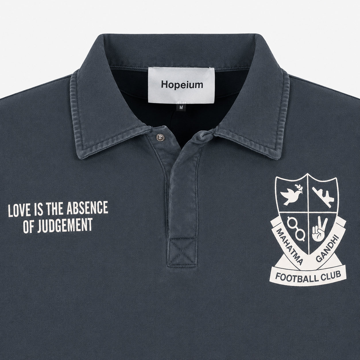 Hopeium Polo Sweater Verwassen Grijs | Football Gandhi