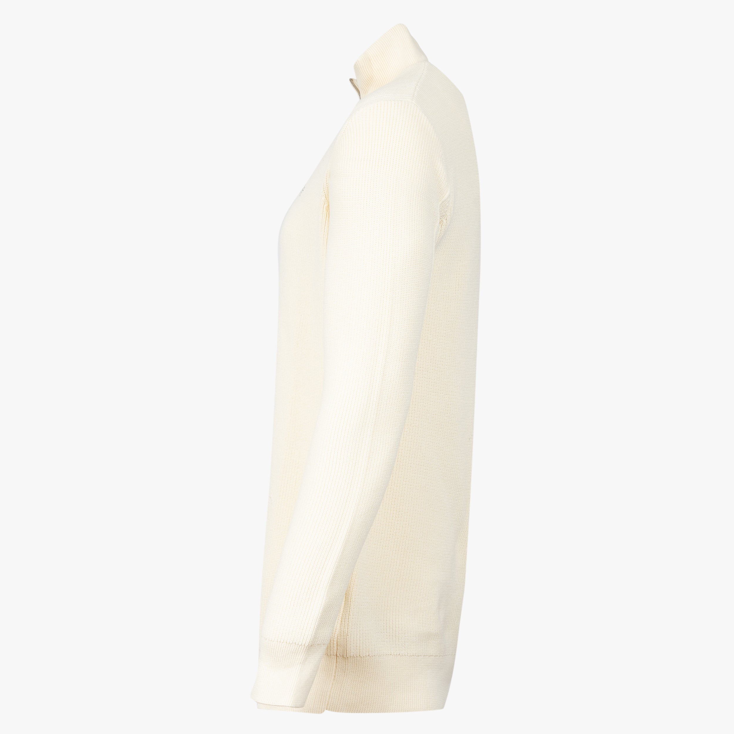 Denham Gebreide Trui met Rits Crème | Schissor Knitted Half Zip