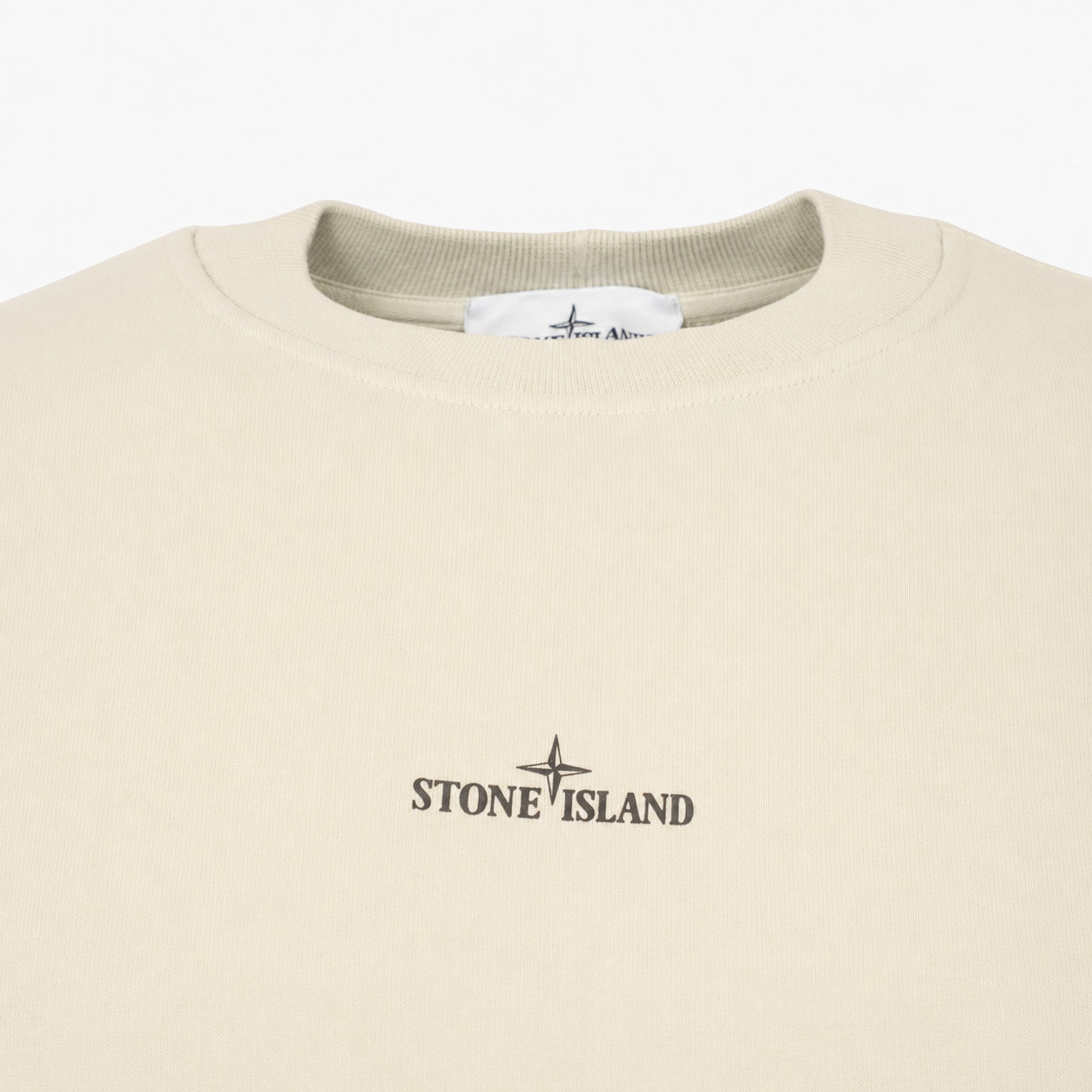 Stone Island Sweater Backprint Beige | Organic Cotton Fleece