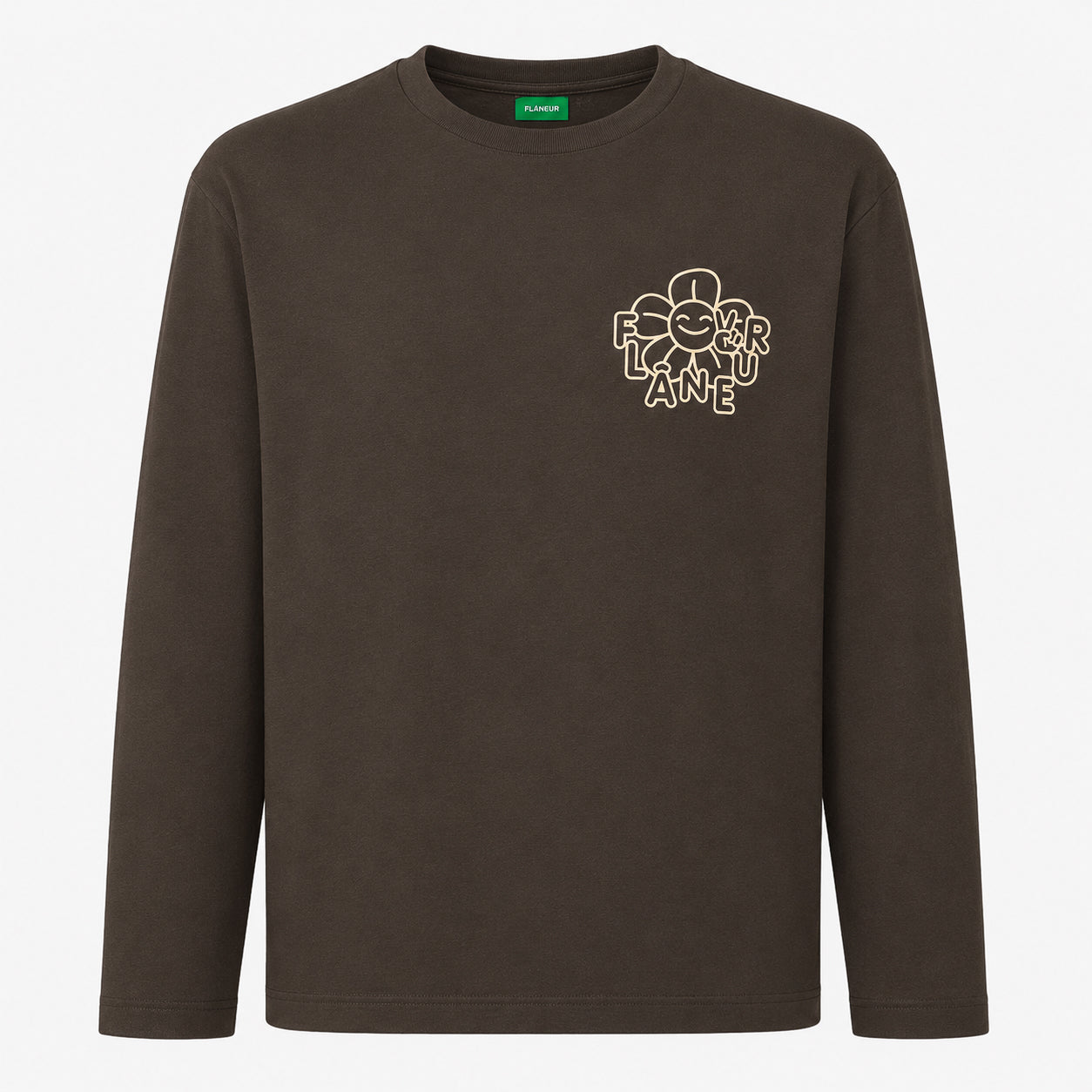 Flaneur Longsleeve Bruin | Happy Flower