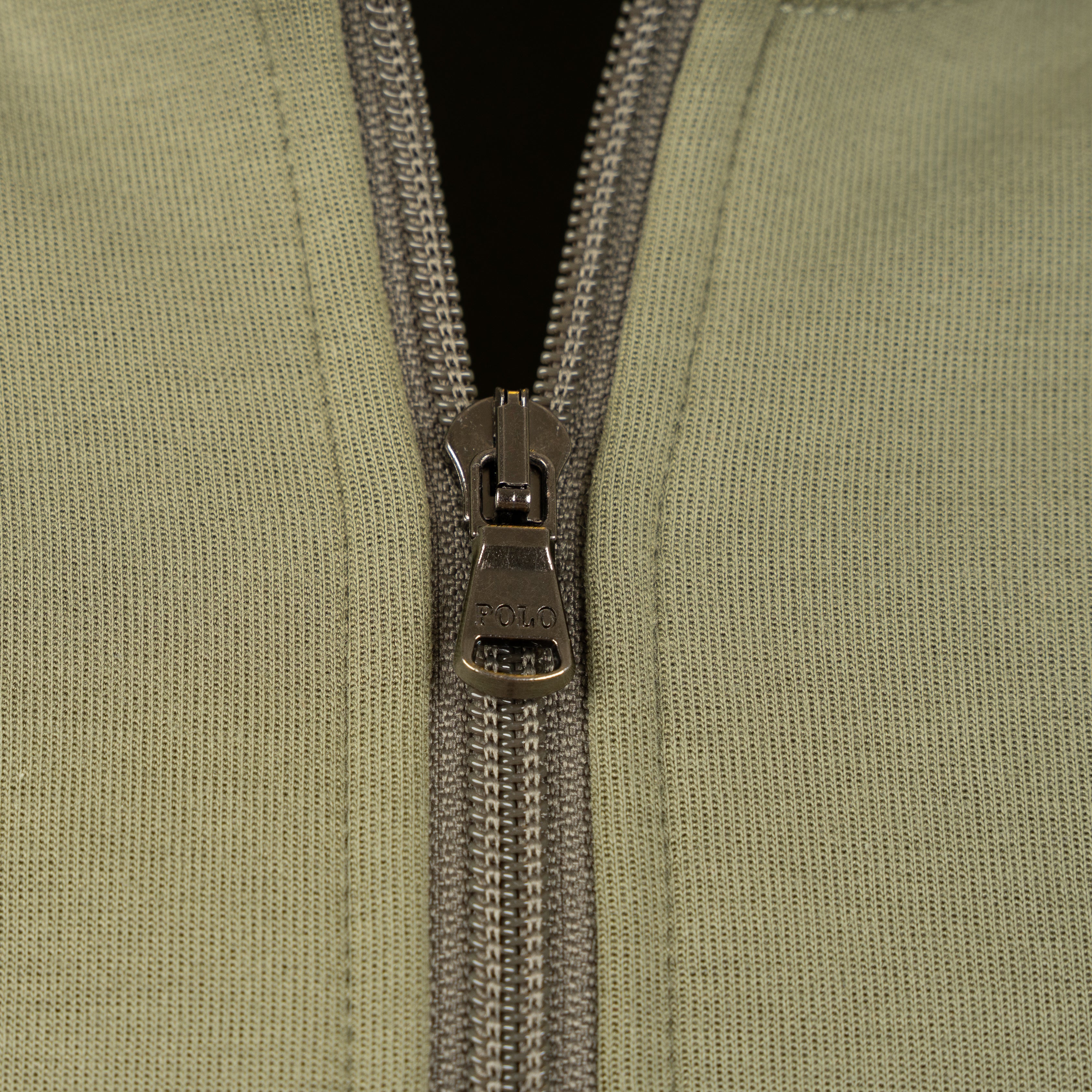 Ralph Lauren Sweater met Rits Groen | Double-Knit