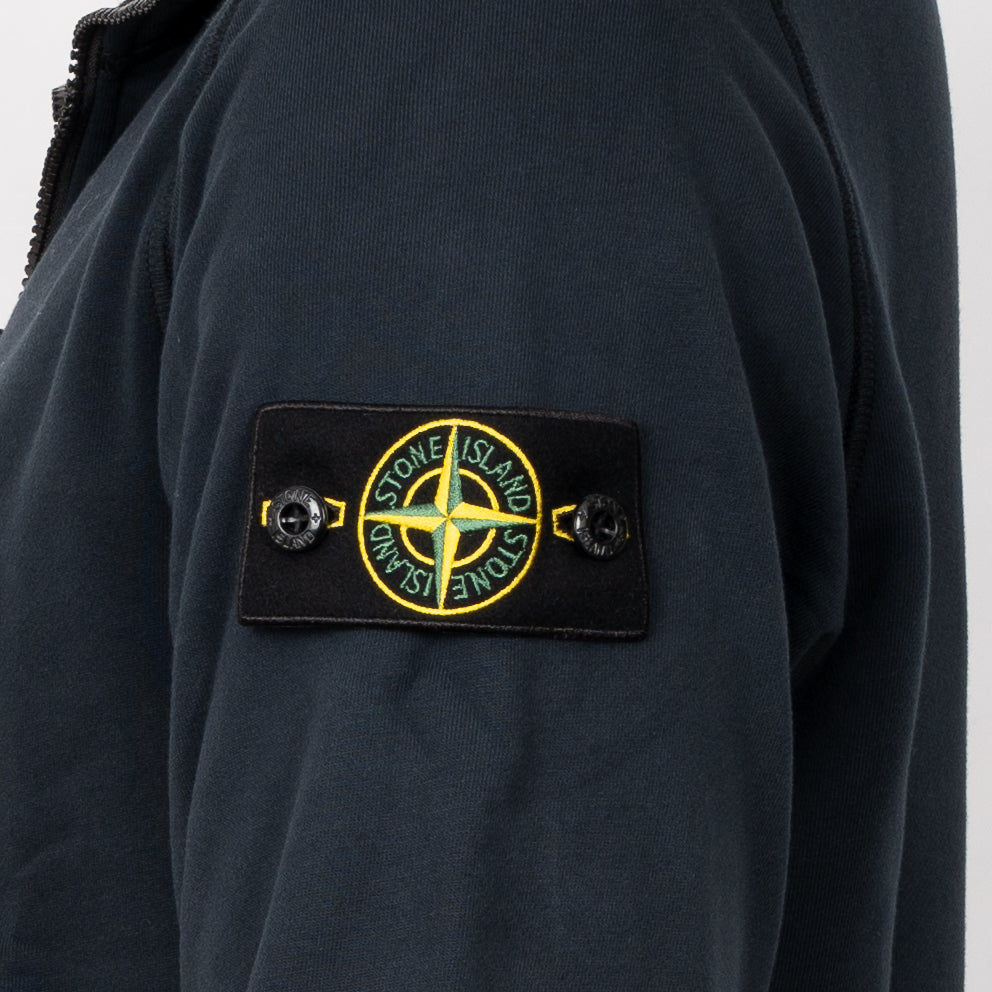 Stone Island Sweater met Rits Blauw | Organic Cotton Fleece