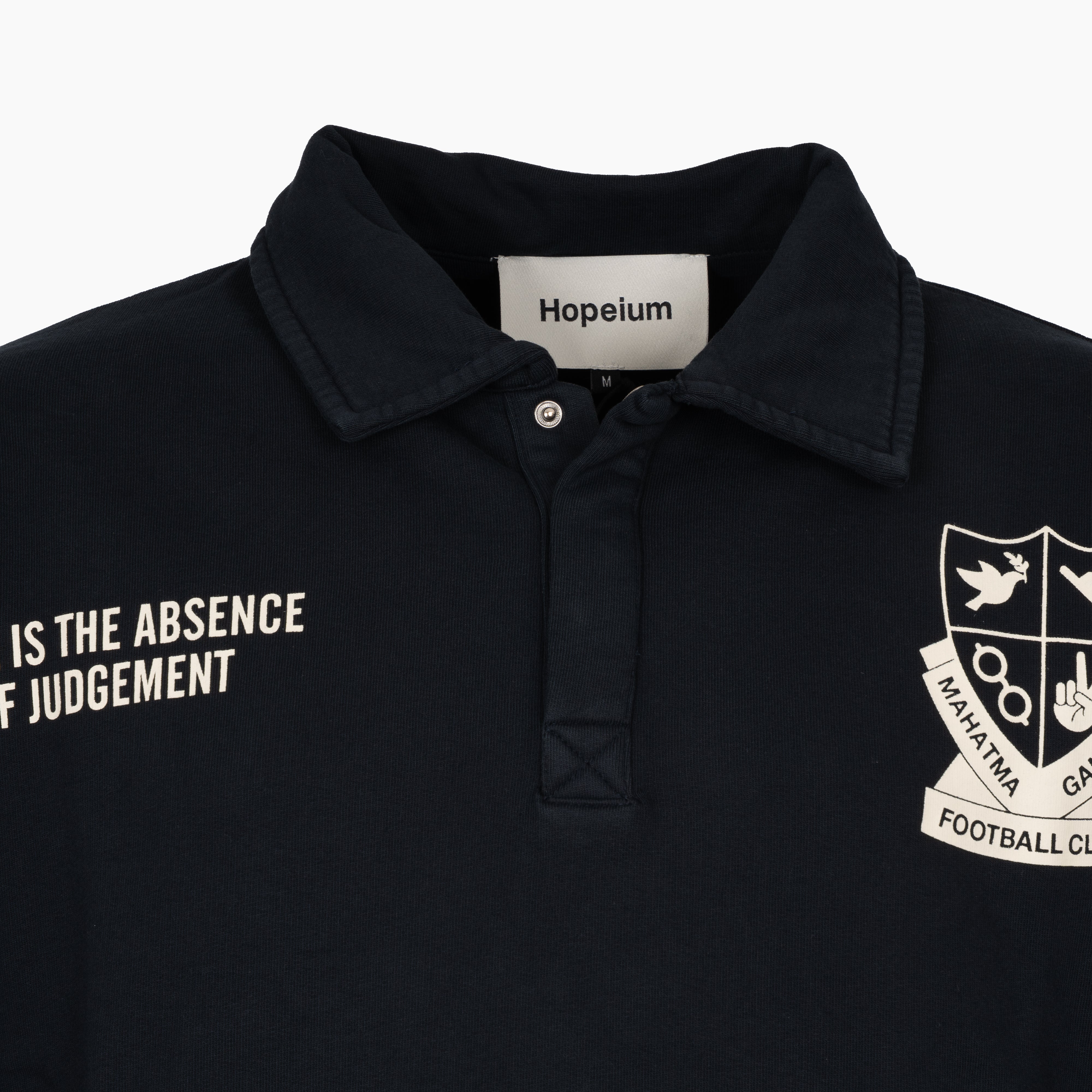 Hopeium Polo Sweater Verwassen Blauw | Football Gandhi