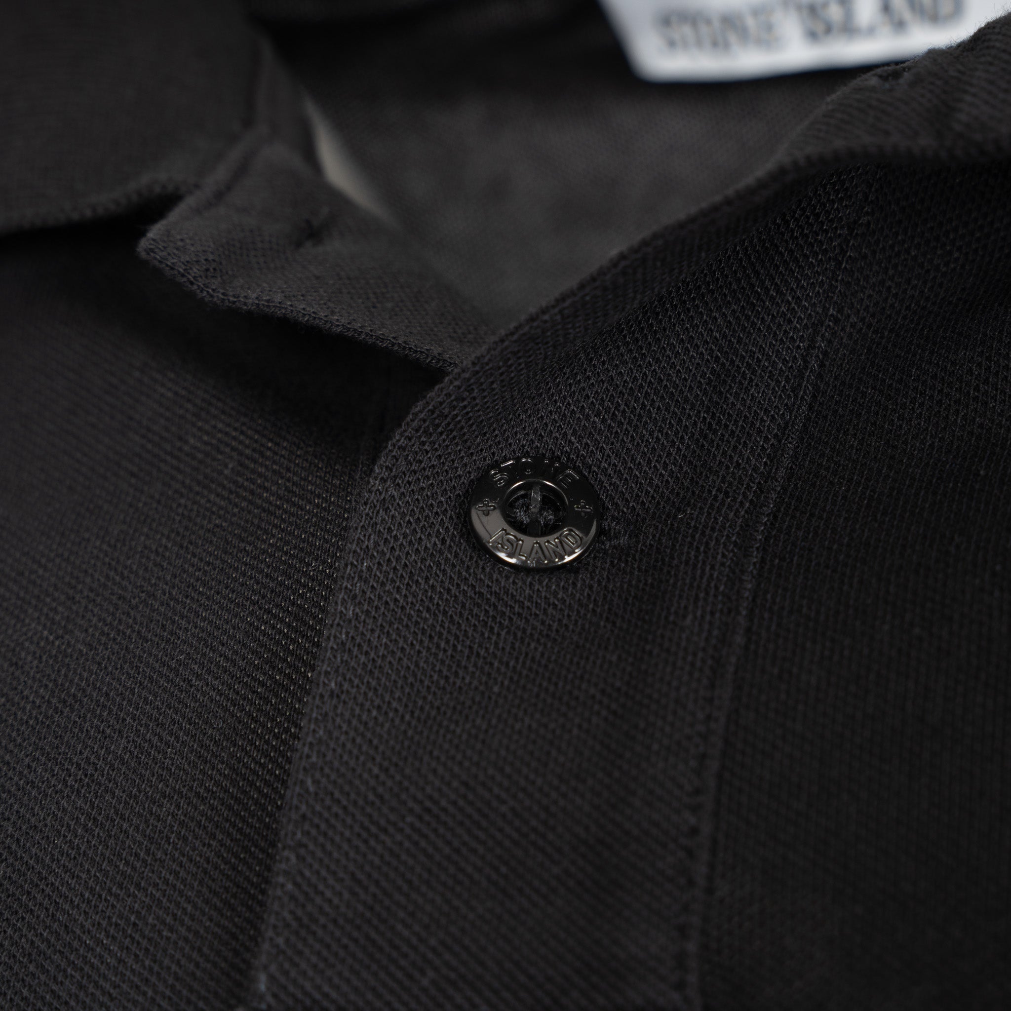 Stone Island Polo Zwart | Organic Cotton Piqué