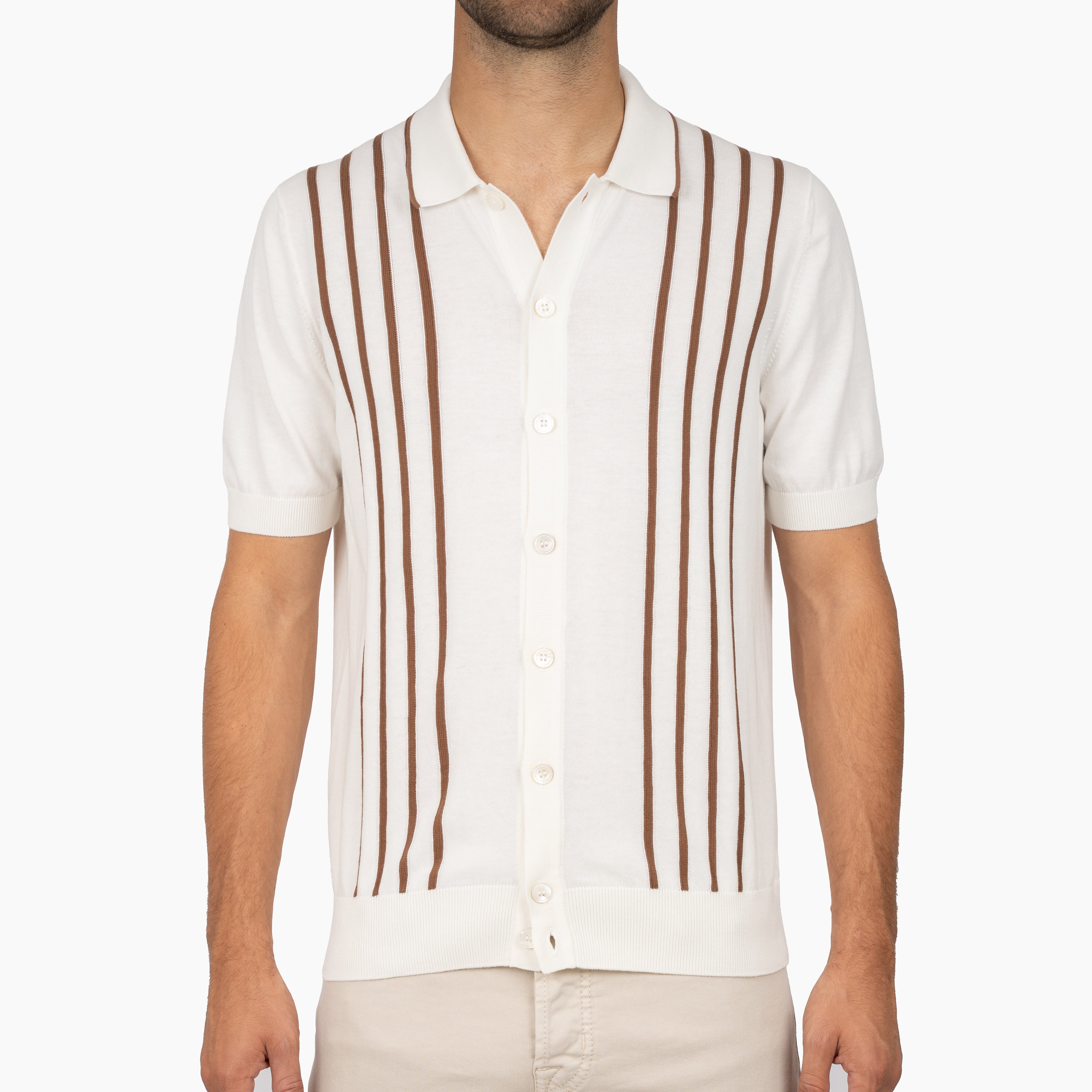 Gran Sasso Doorknoop Polo Off-White | Organic Cotton