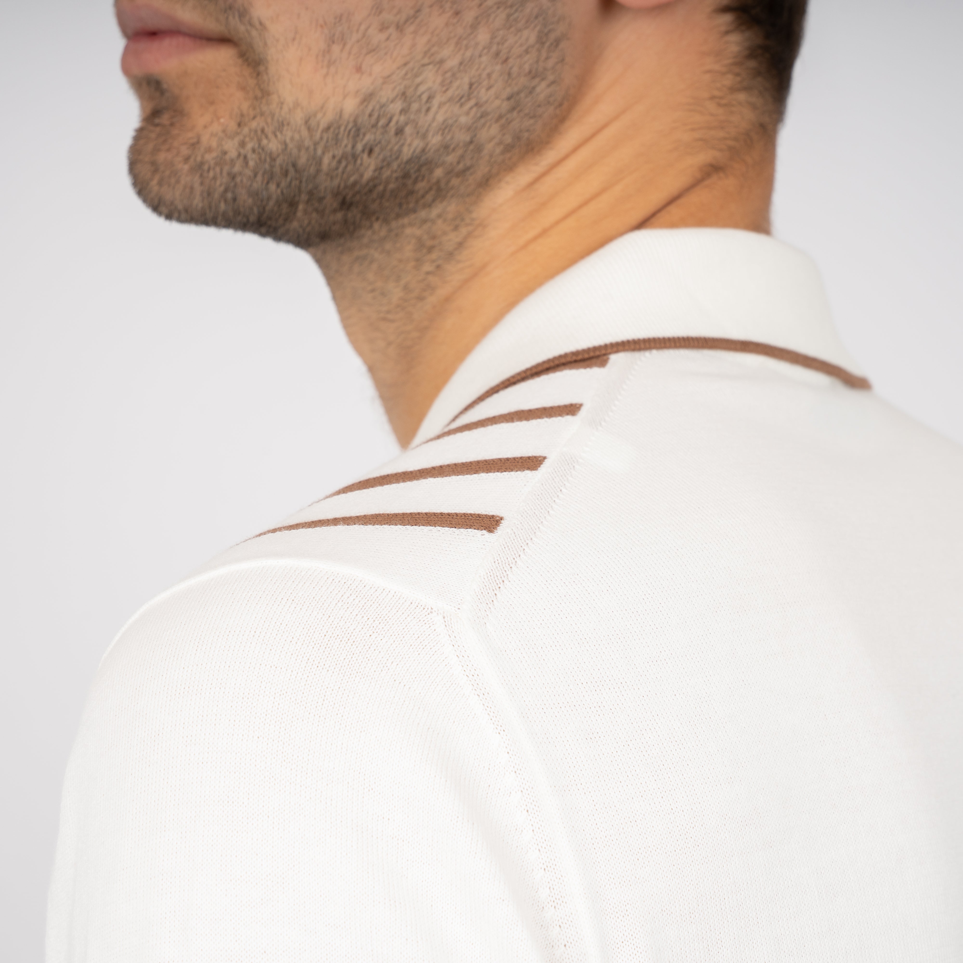Gran Sasso Doorknoop Polo Off-White | Organic Cotton