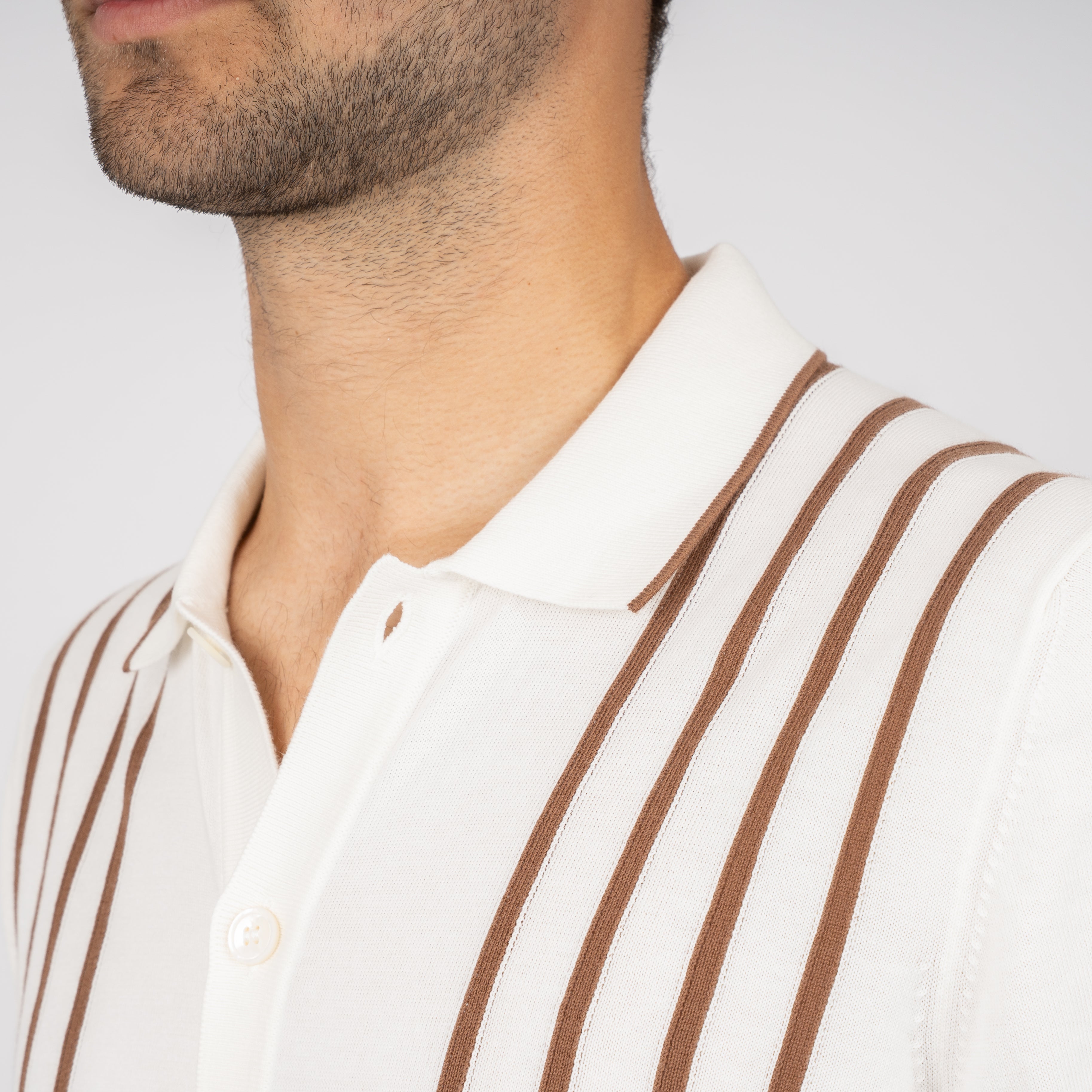 Gran Sasso Doorknoop Polo Off-White | Organic Cotton