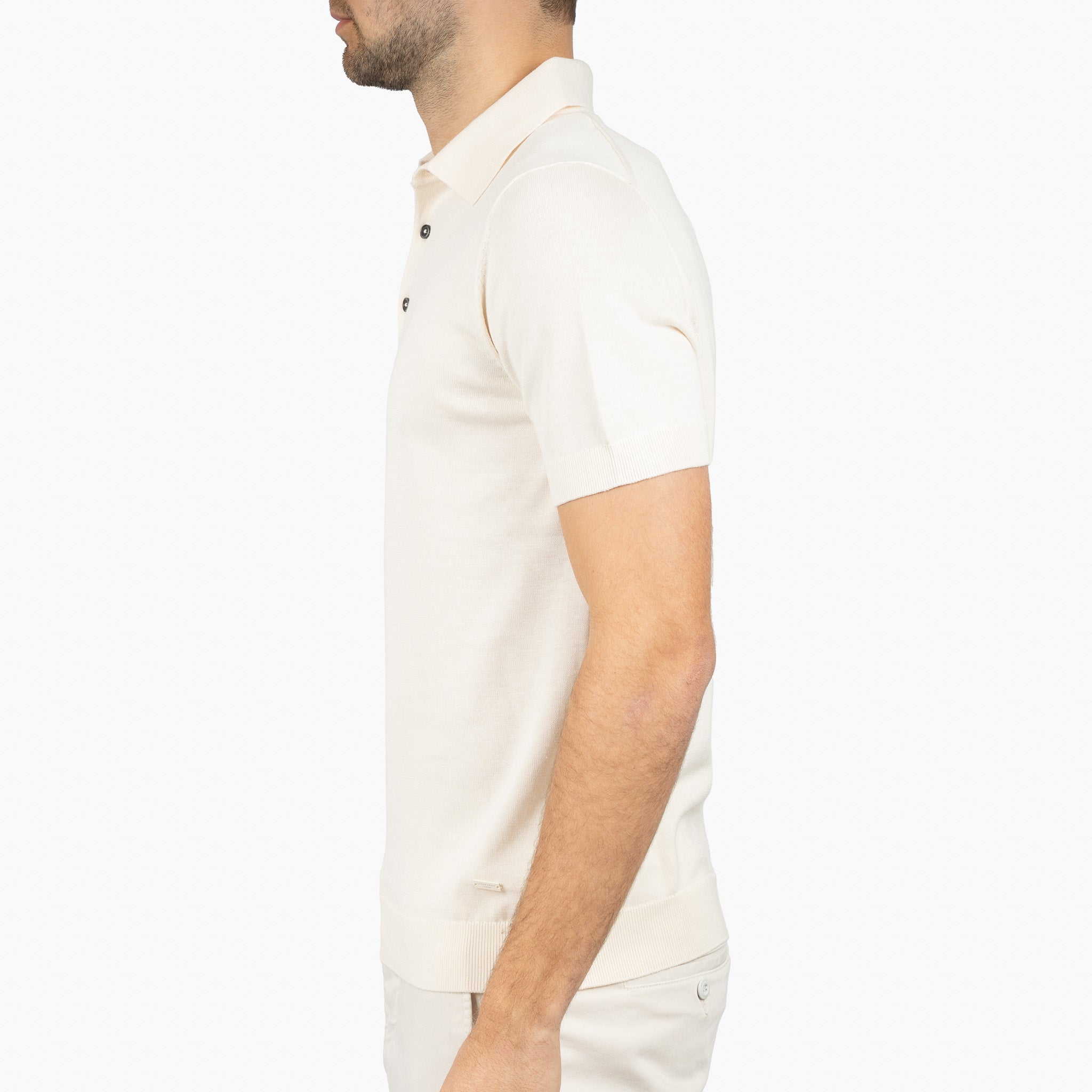 SEVEN DIALS Gebreide Polo Crème | Fillin