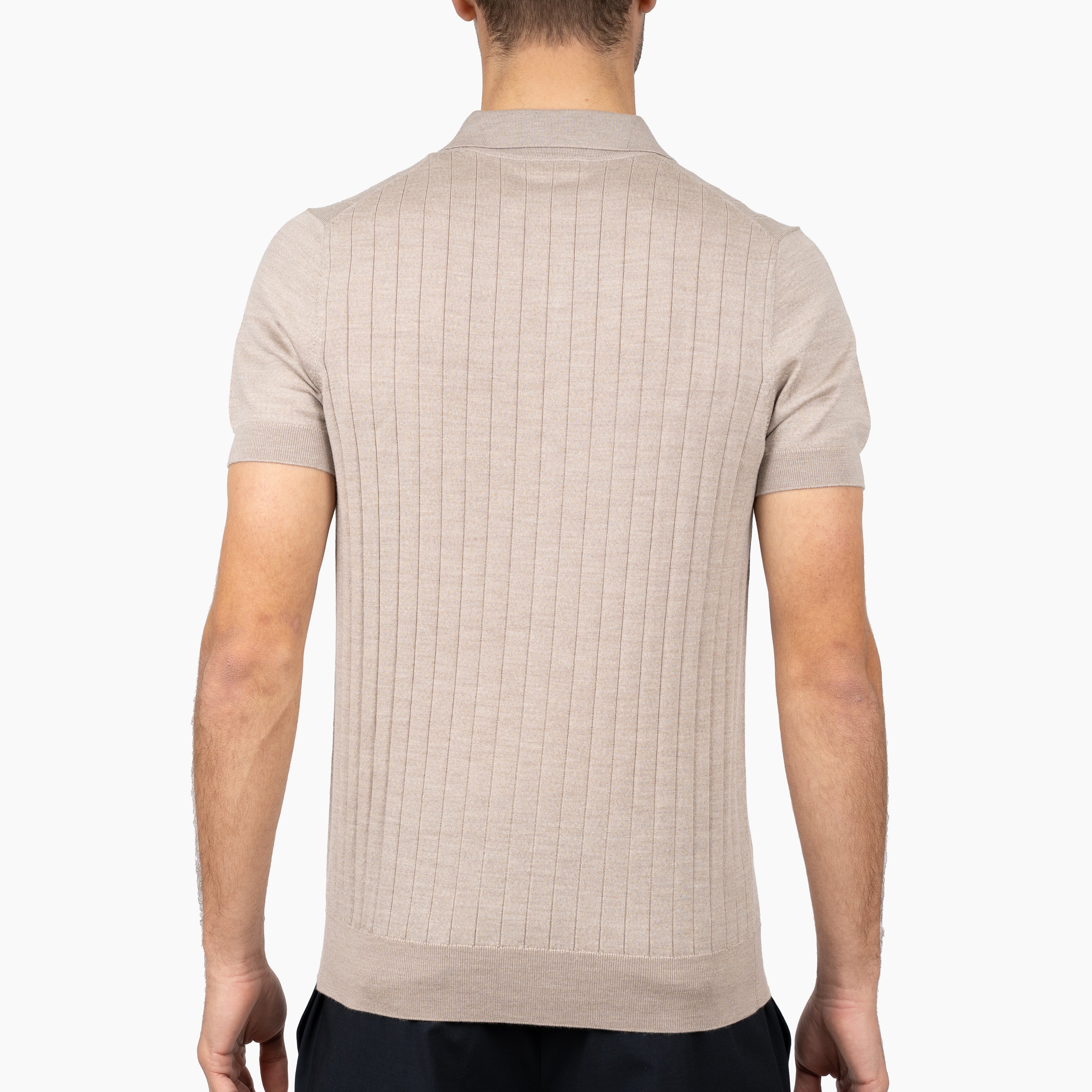SEVEN DIALS Gebreide Polo met Rits Beige | Brentt