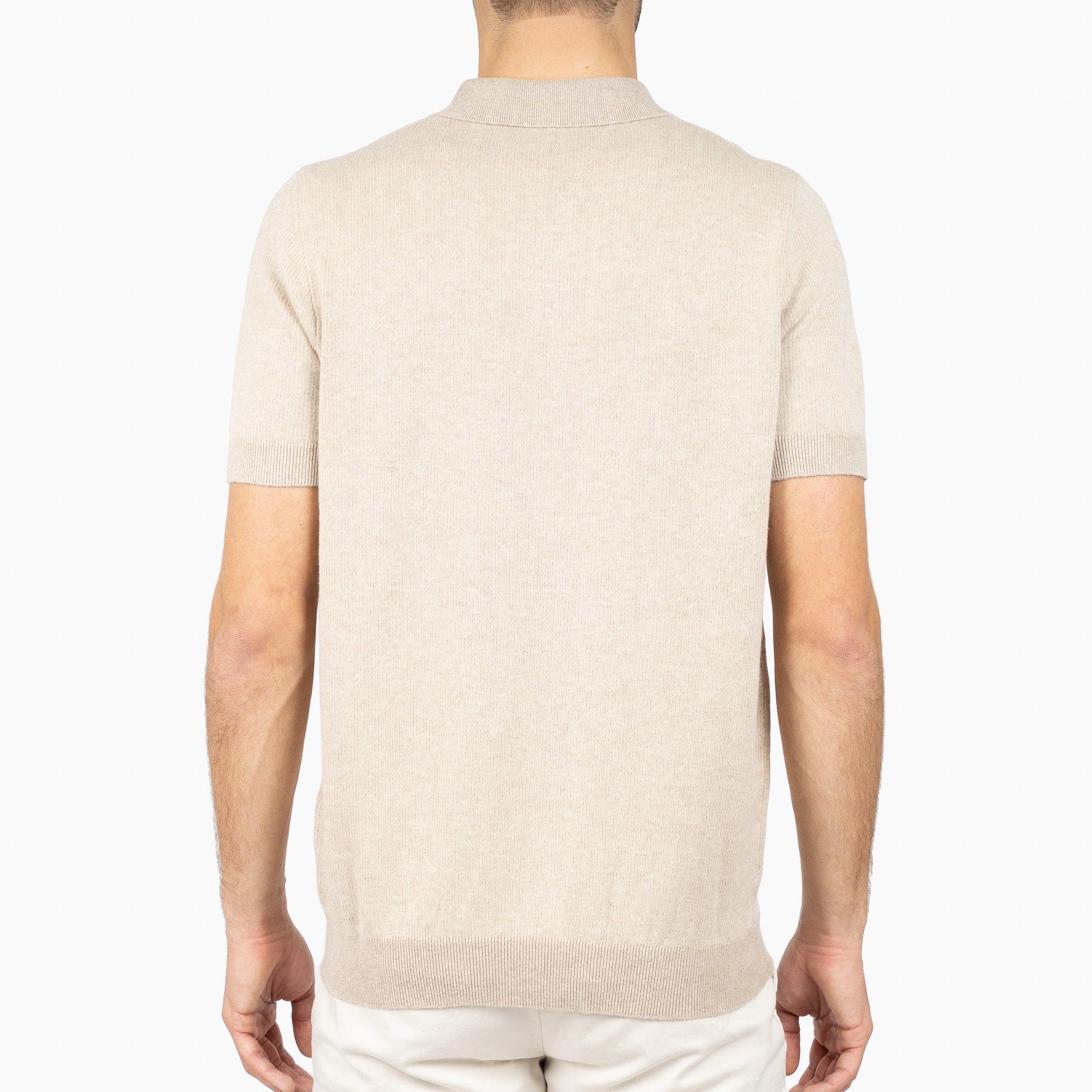 SEVEN DIALS Gebreide Polo met Rits Beige | Desmond