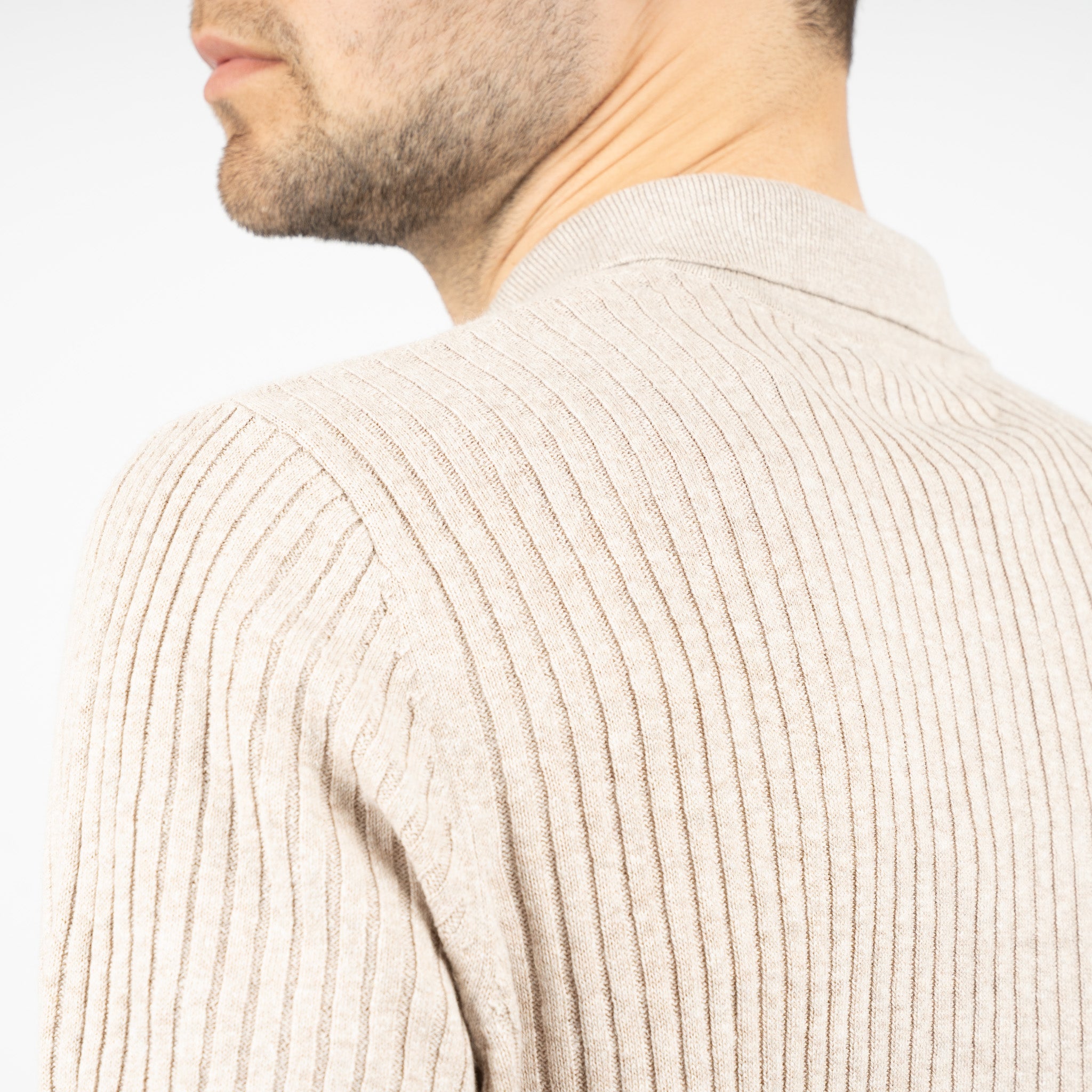 SEVEN DIALS Gebreide Polo Beige | Rio