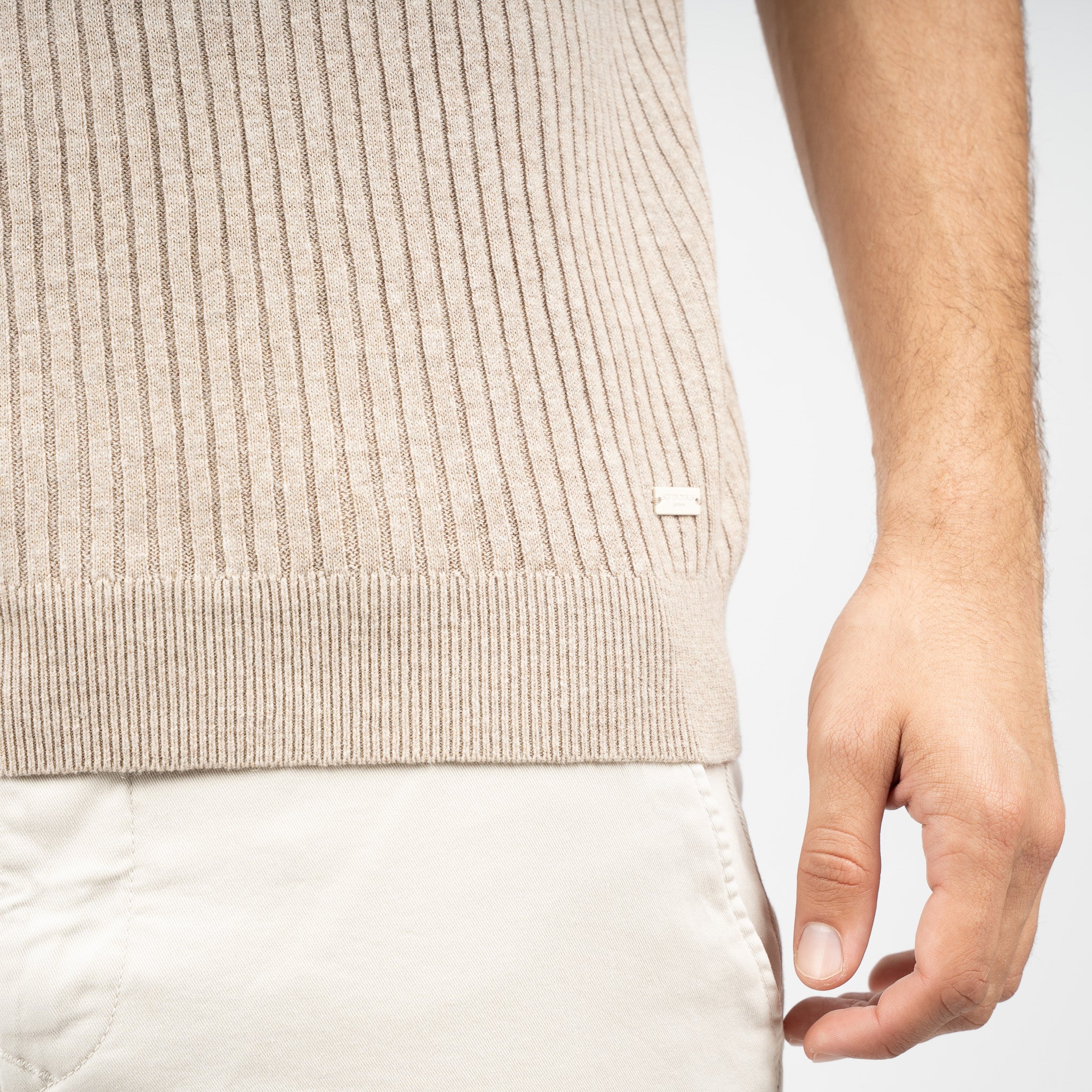 SEVEN DIALS Gebreide Polo Beige | Rio