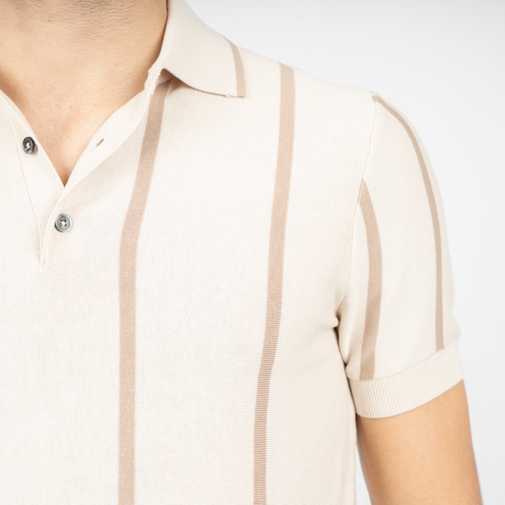 SEVEN DIALS Gebreide Polo Crème | Rayan