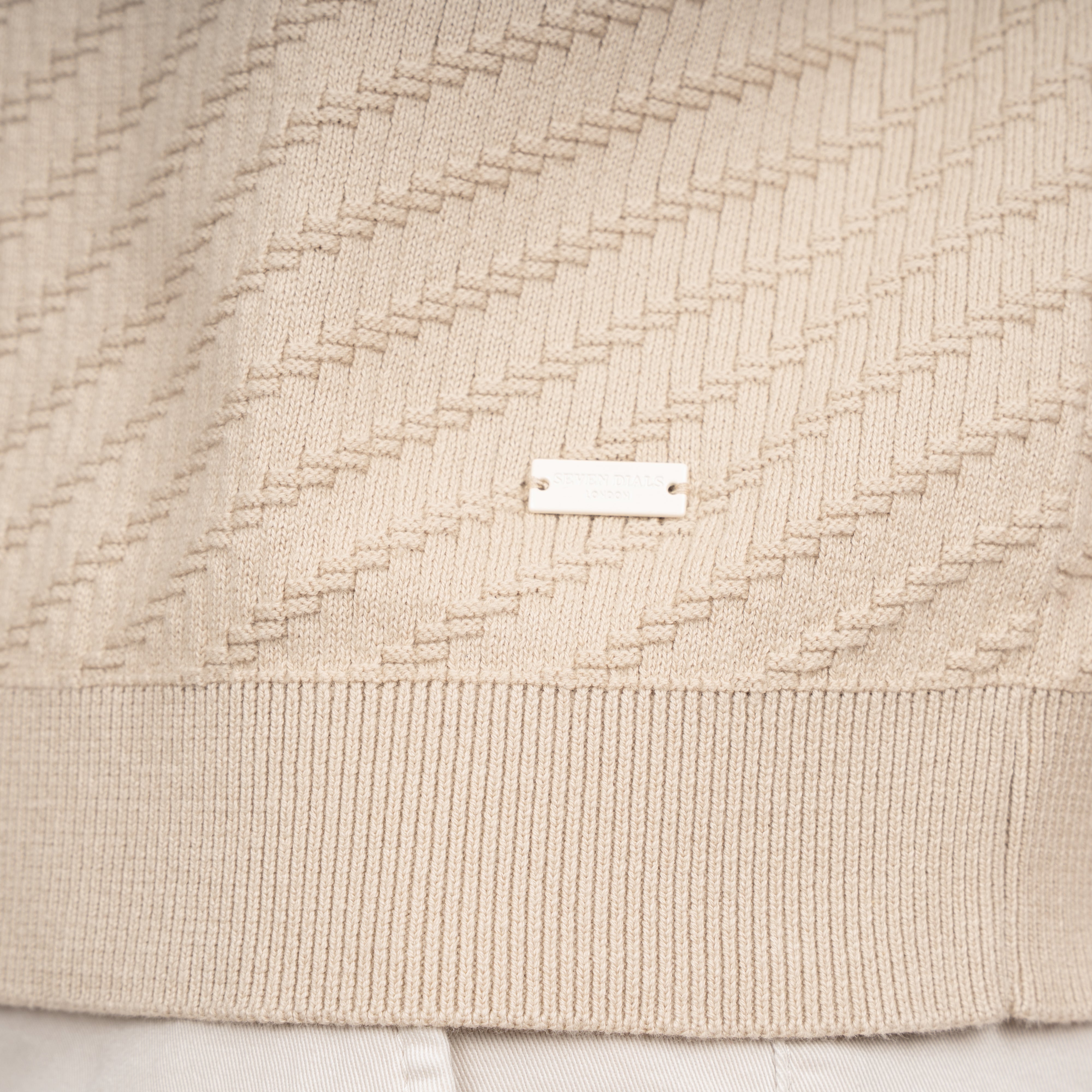 SEVEN DIALS Gebreide Polo Beige | Adrin