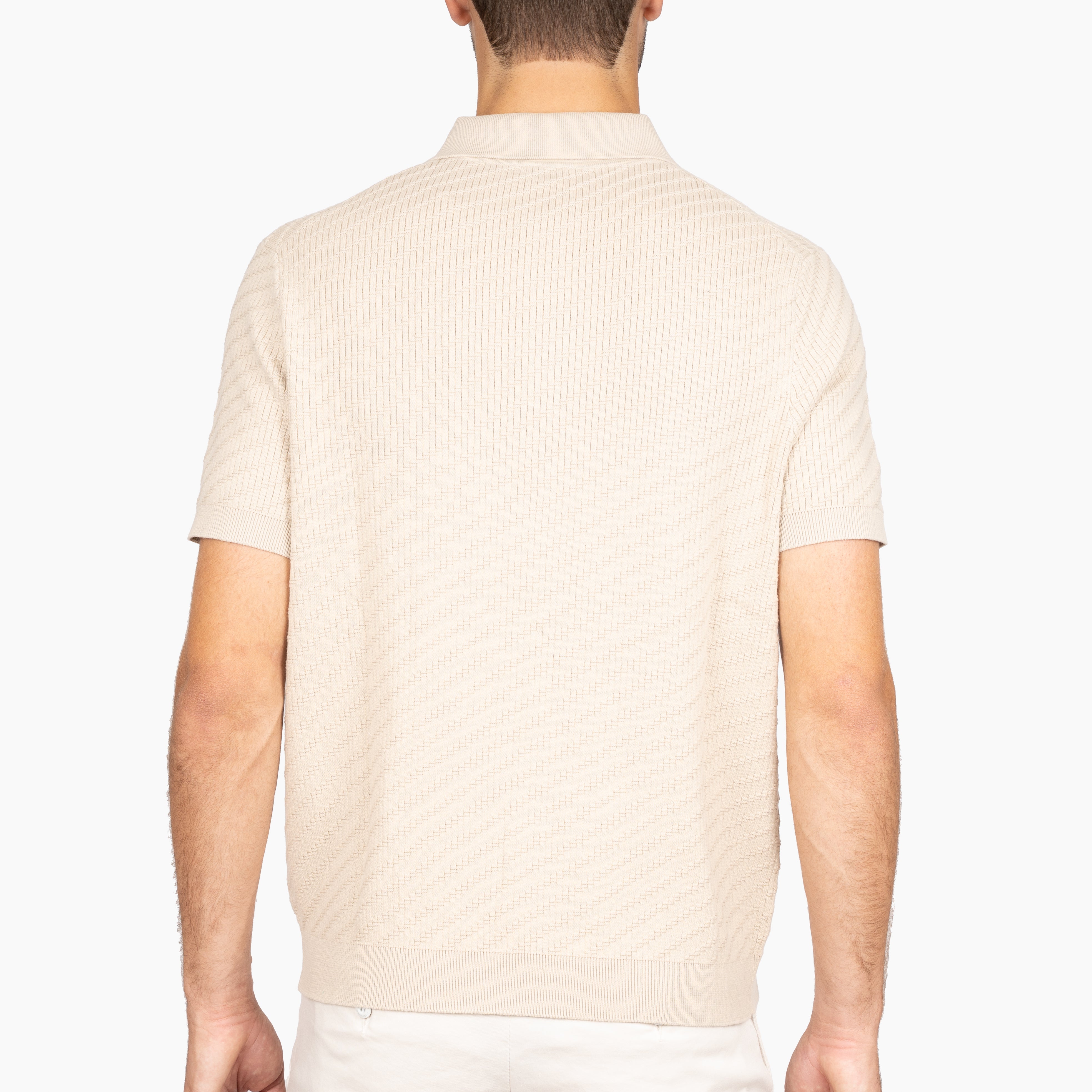 SEVEN DIALS Gebreide Polo Beige | Adrin