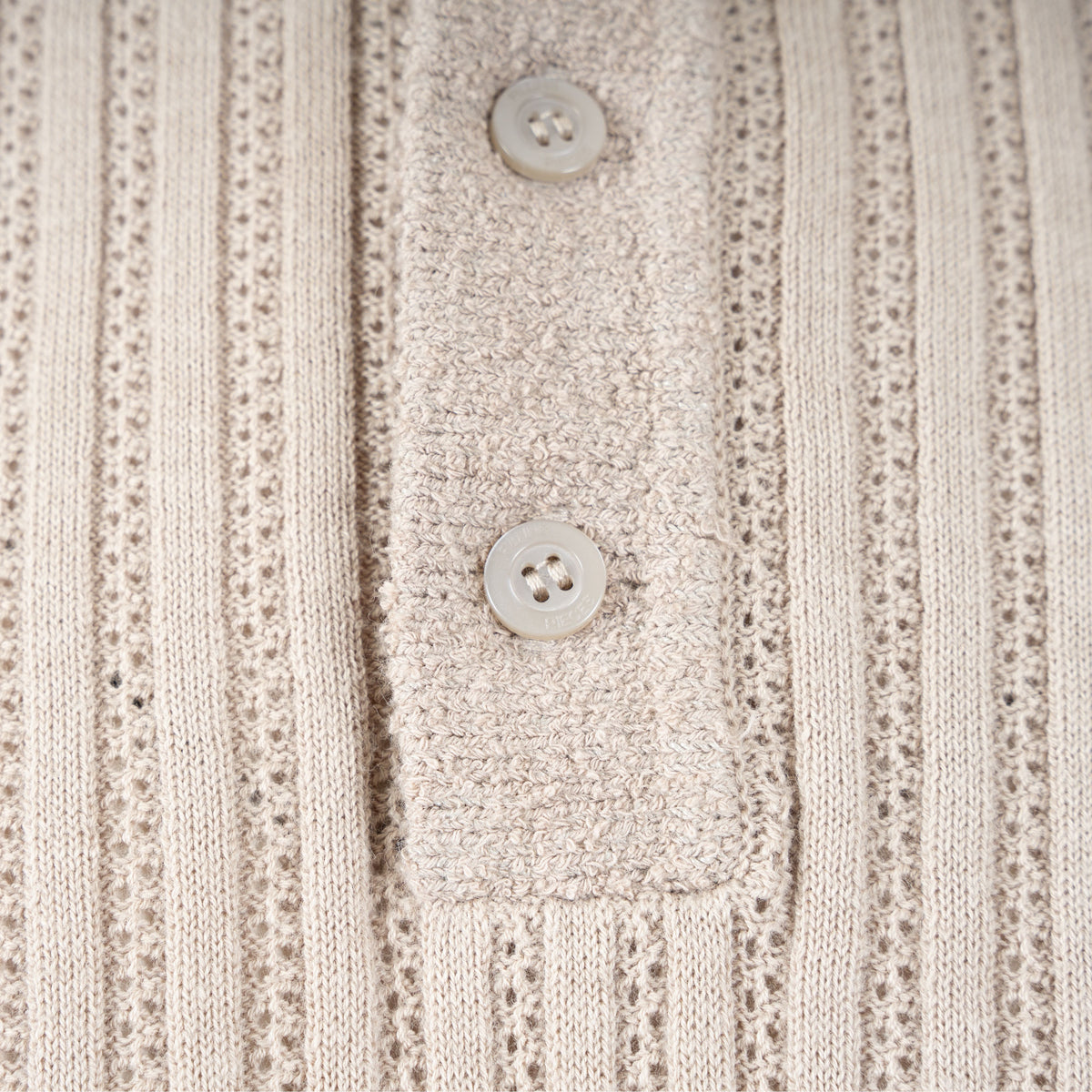 Filling Pieces Gebreide Polo Beige | Knit Polo Boucle