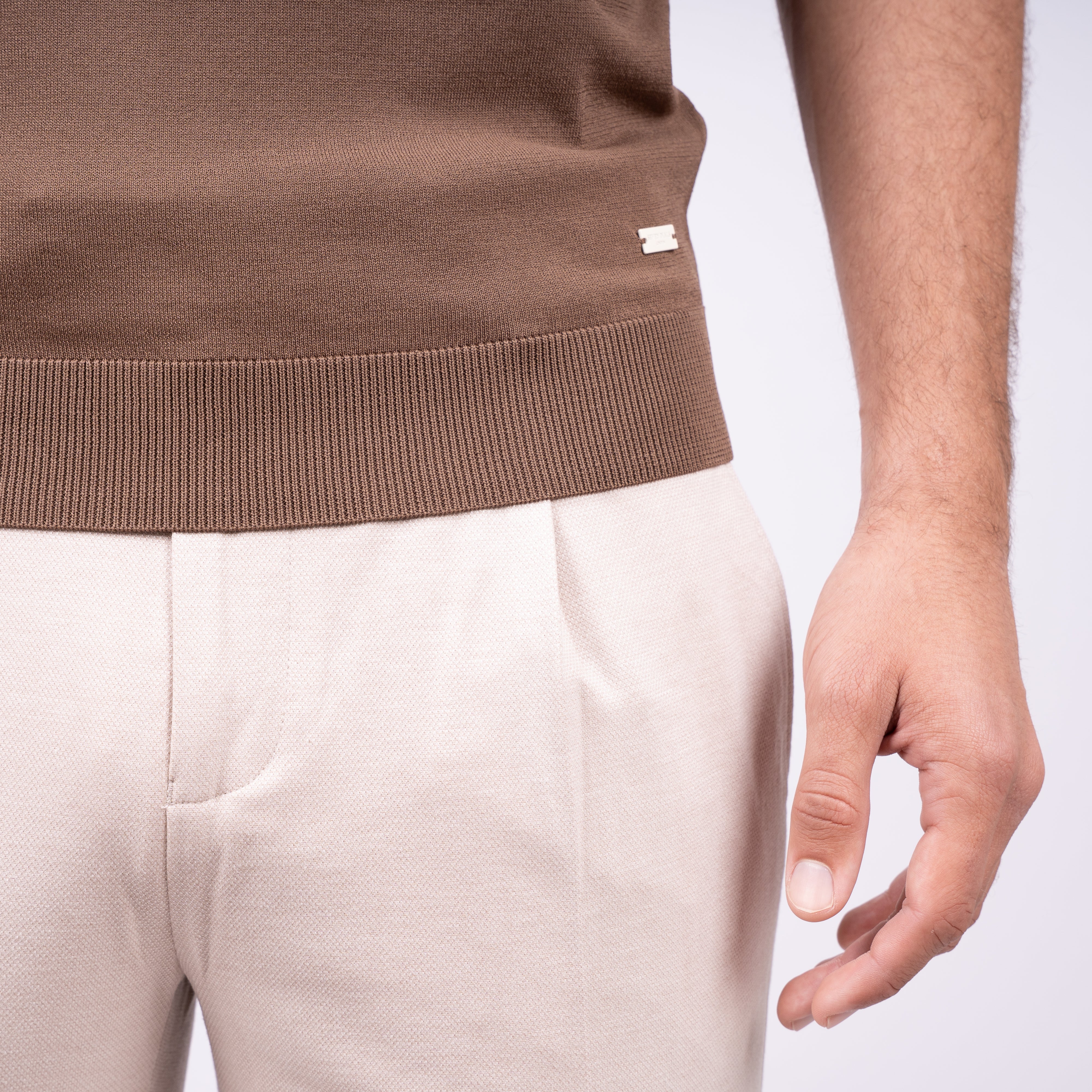 SEVEN DIALS Technische Polo met Rits Roestbruin | Osric