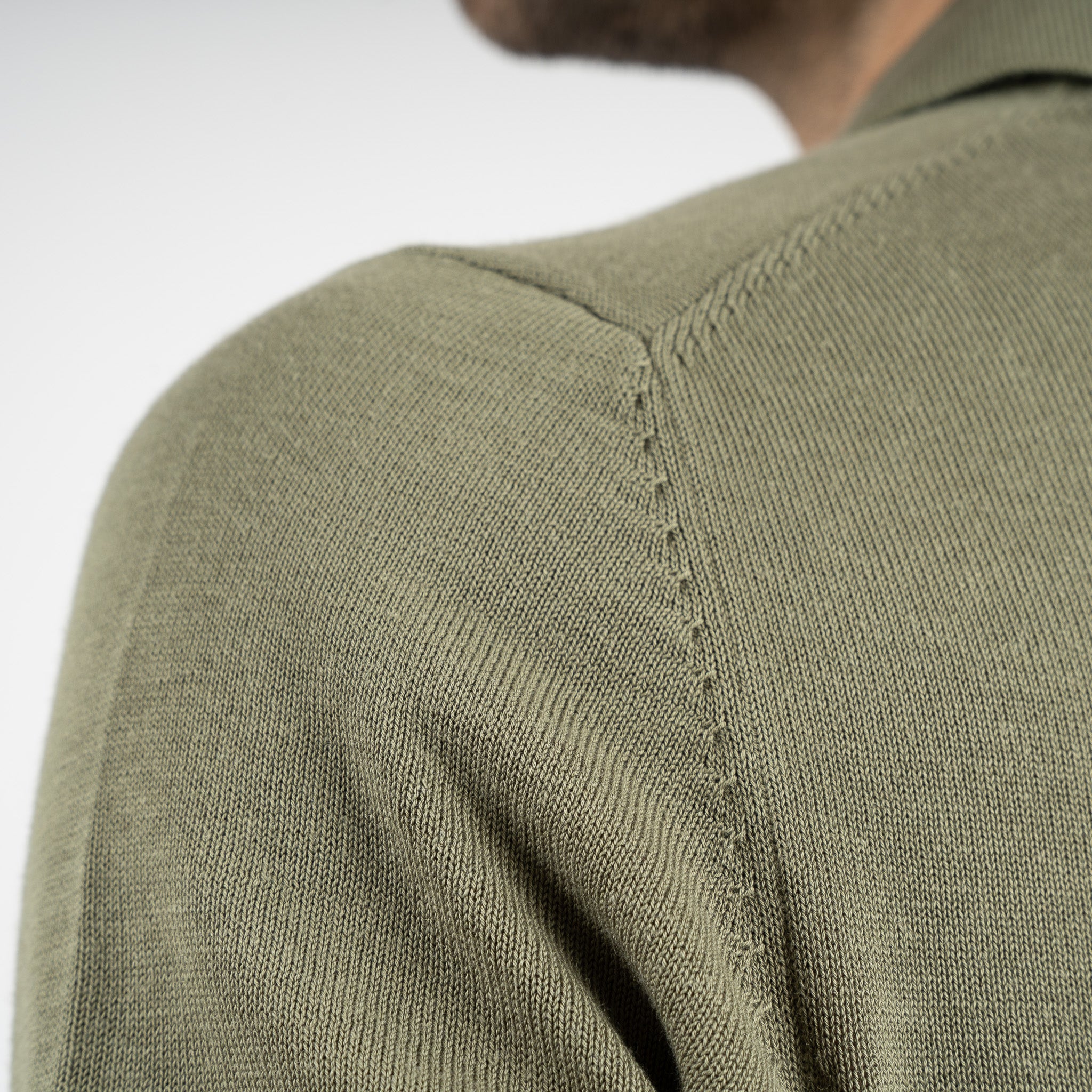 SEVEN DIALS Gebreide Buttonless Polo Groen | Dyche