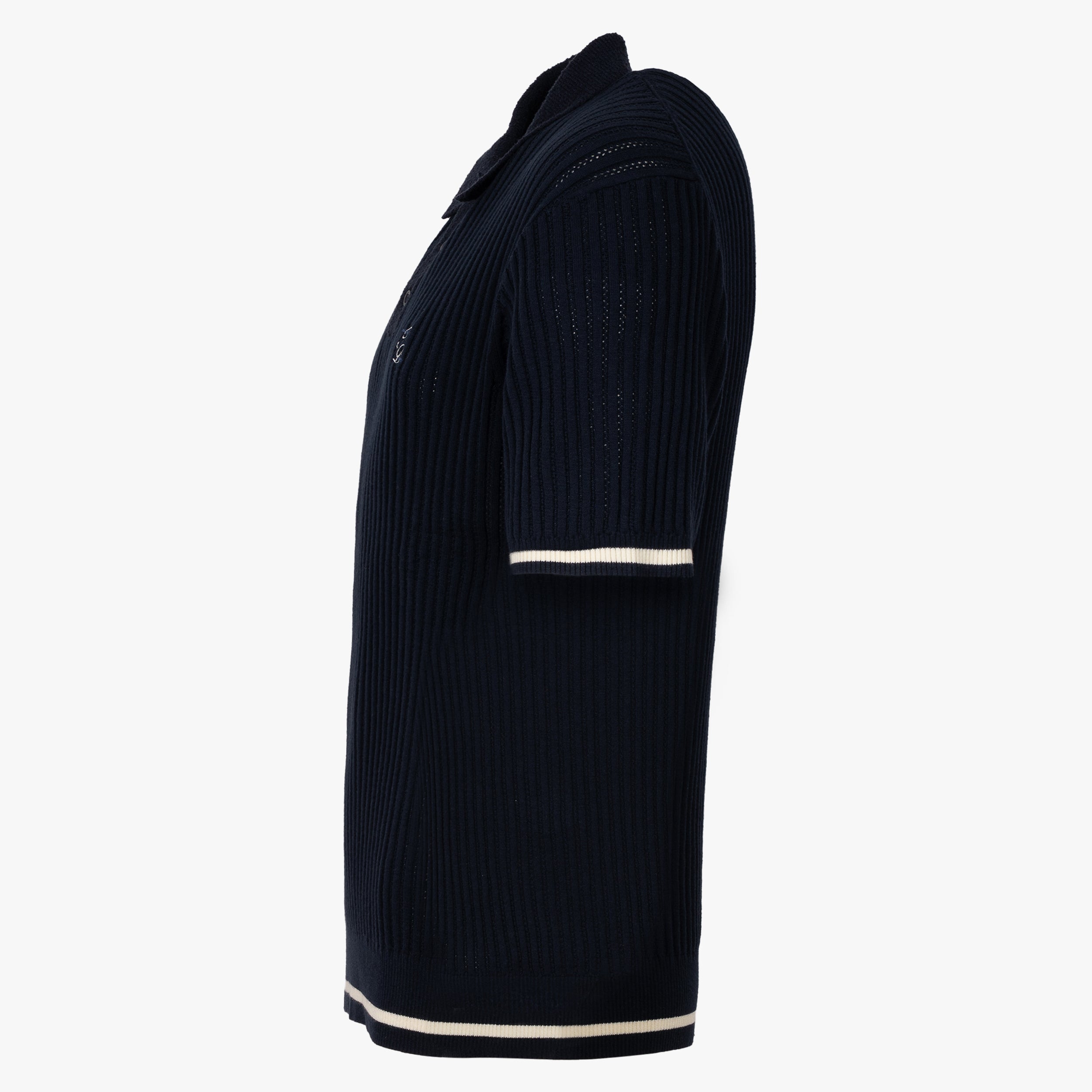 Filling Pieces Gebreide Polo Blauw | Knit Polo Boucle