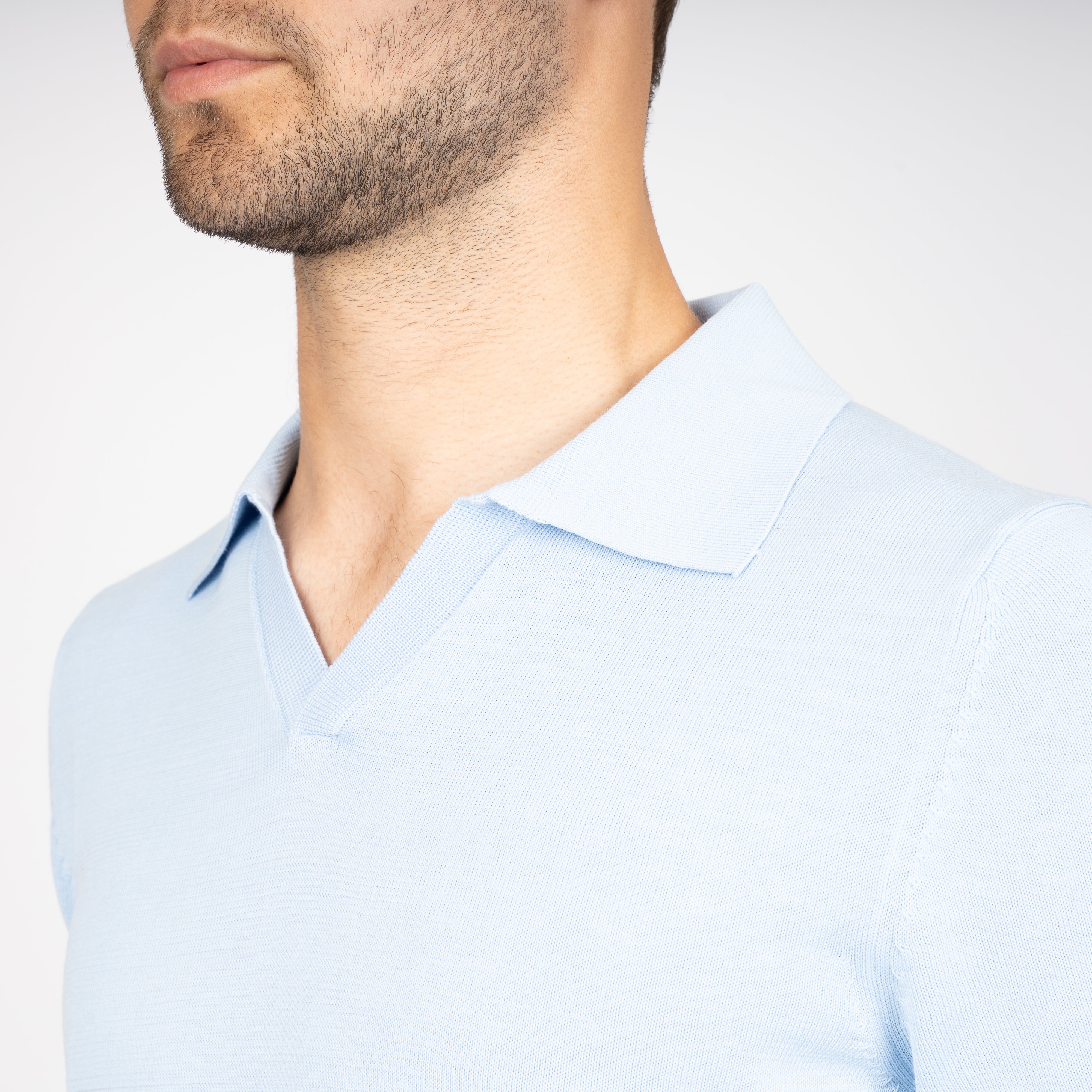 SEVEN DIALS Buttonless Polo Lichtblauw | Fido