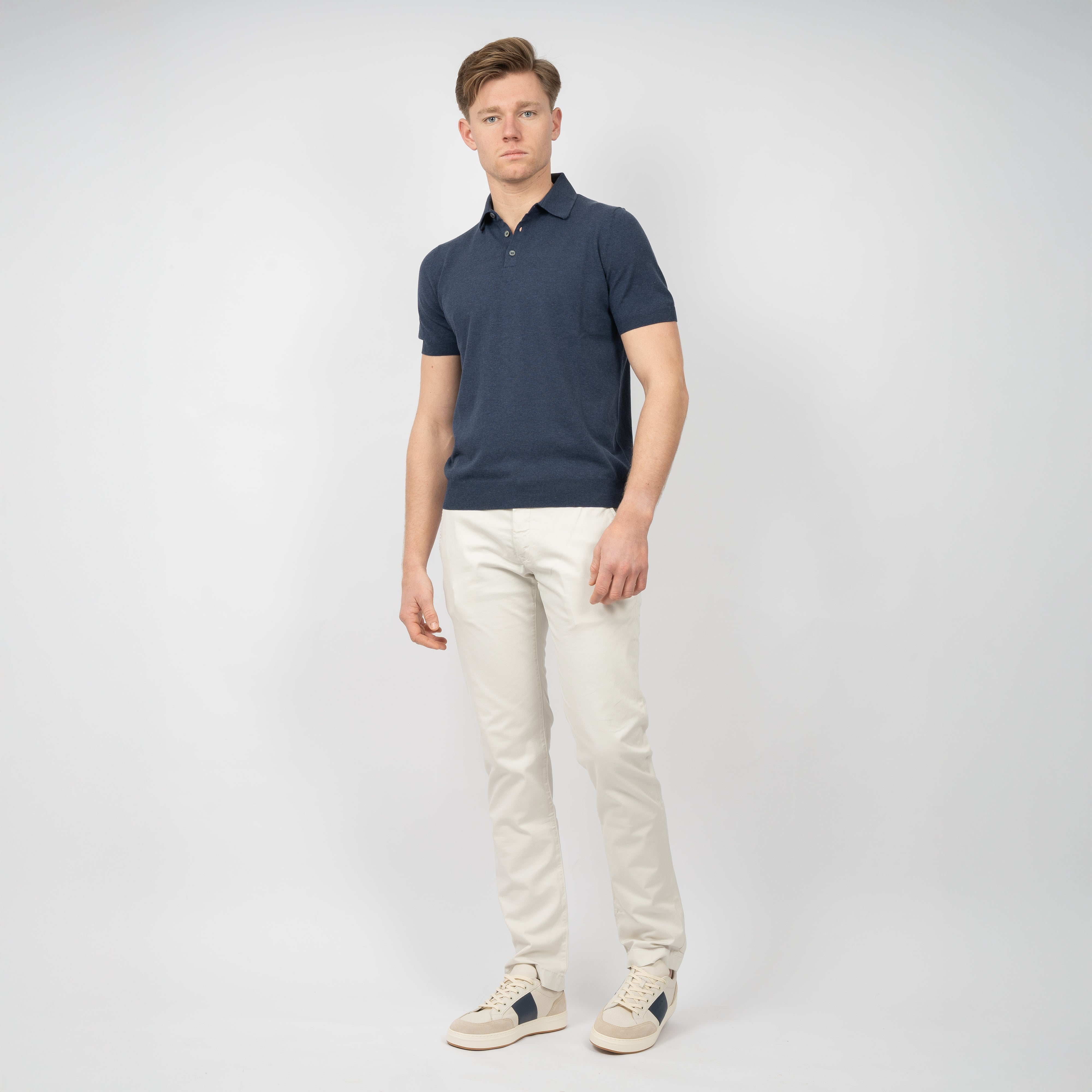 Gran Sasso Polo Donkerblauw | Fresh Cotton