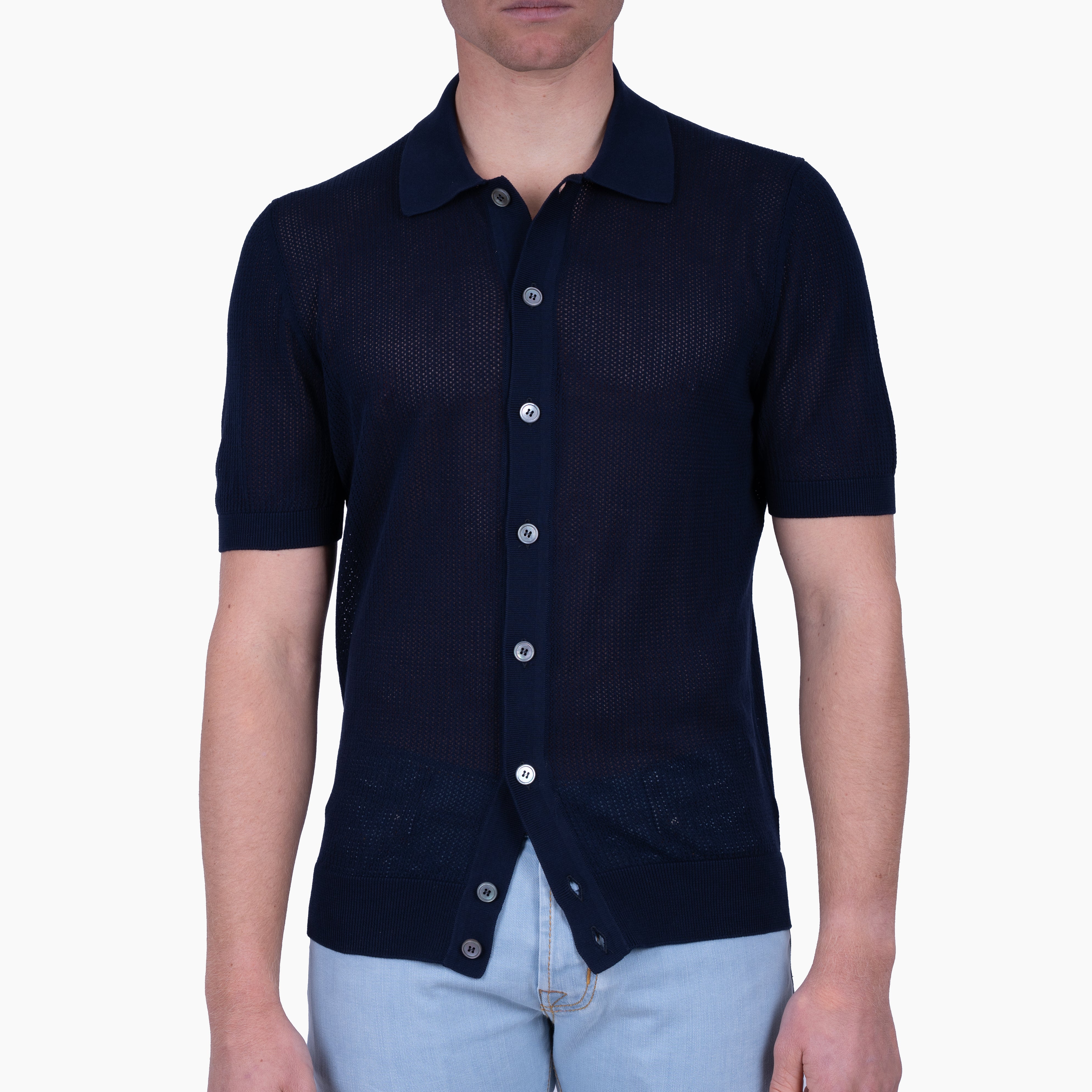 Gran Sasso Doorknoop Polo Blauw | Fresh Cotton