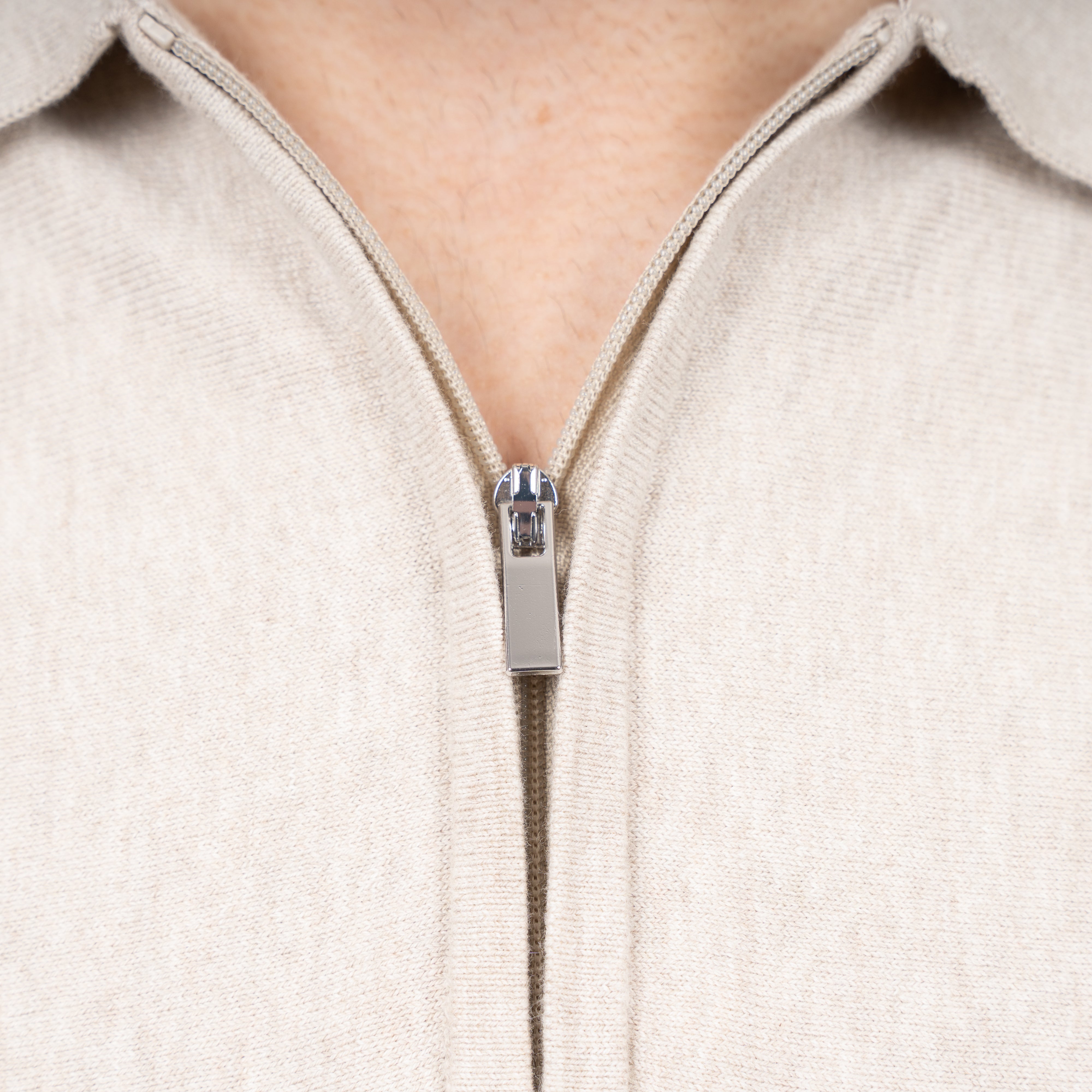 SEVEN DIALS Polo met Rits Zand / Roze | Fry