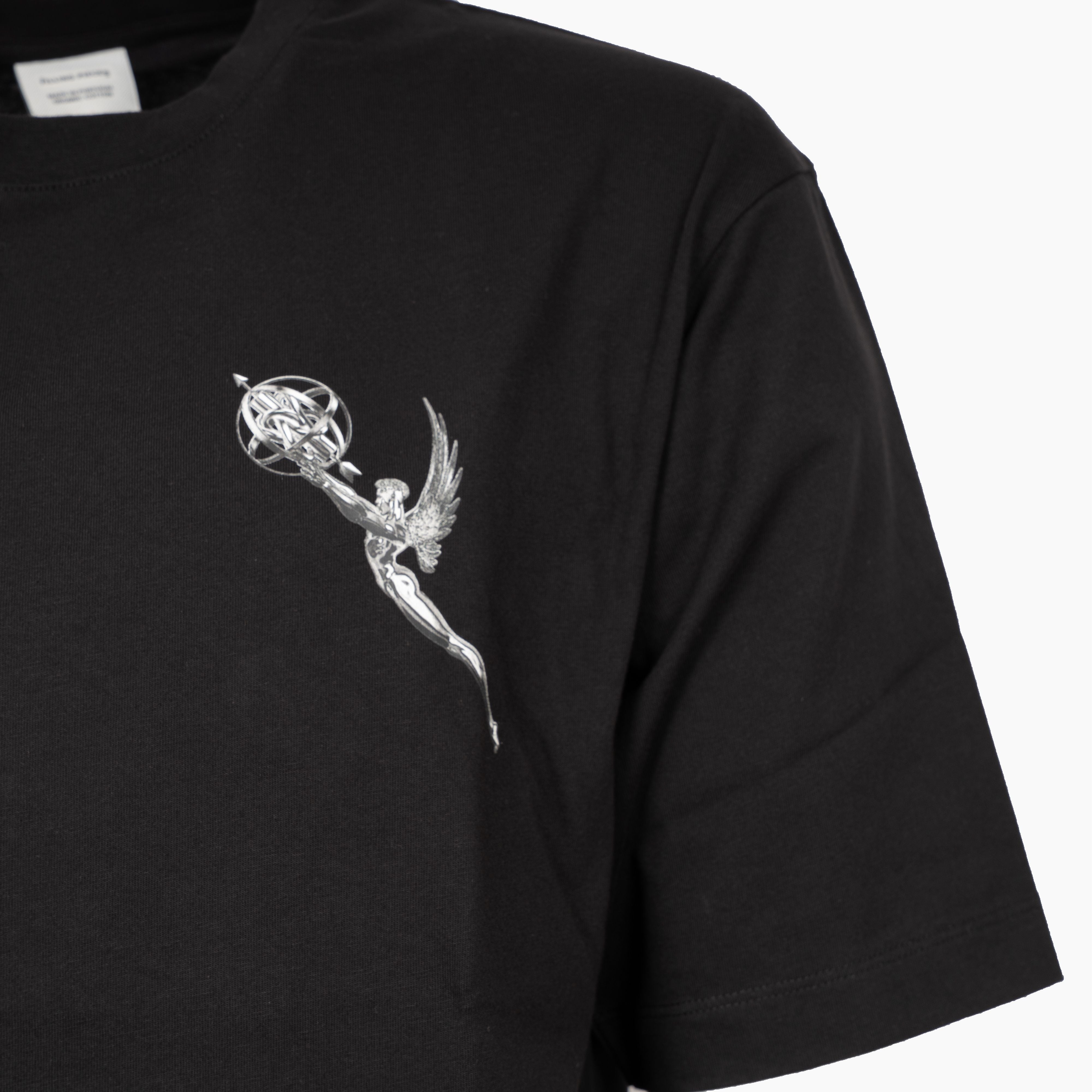 Filling Pieces T-Shirt Backprint Zwart | Boxy Chrome Trophy Black