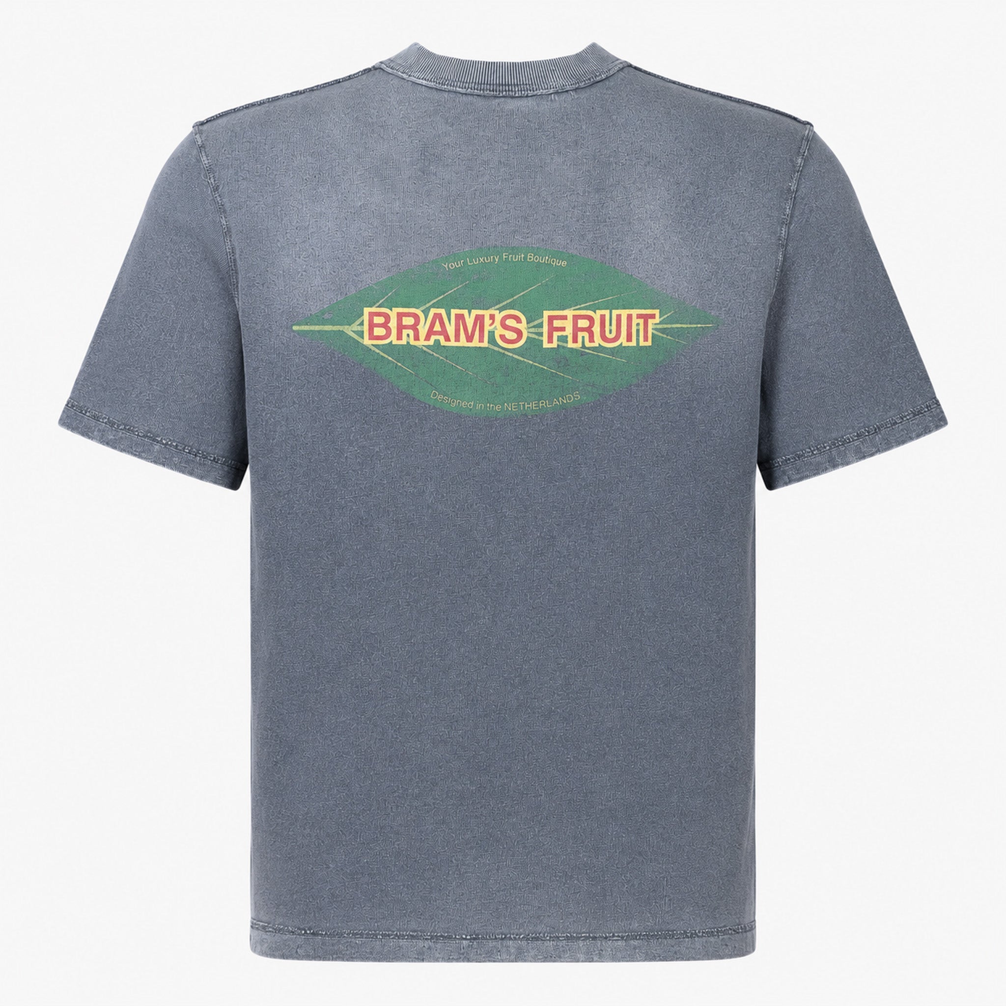 Bram's Fruit T-Shirt Backprint Zwart | Distressed Leaf