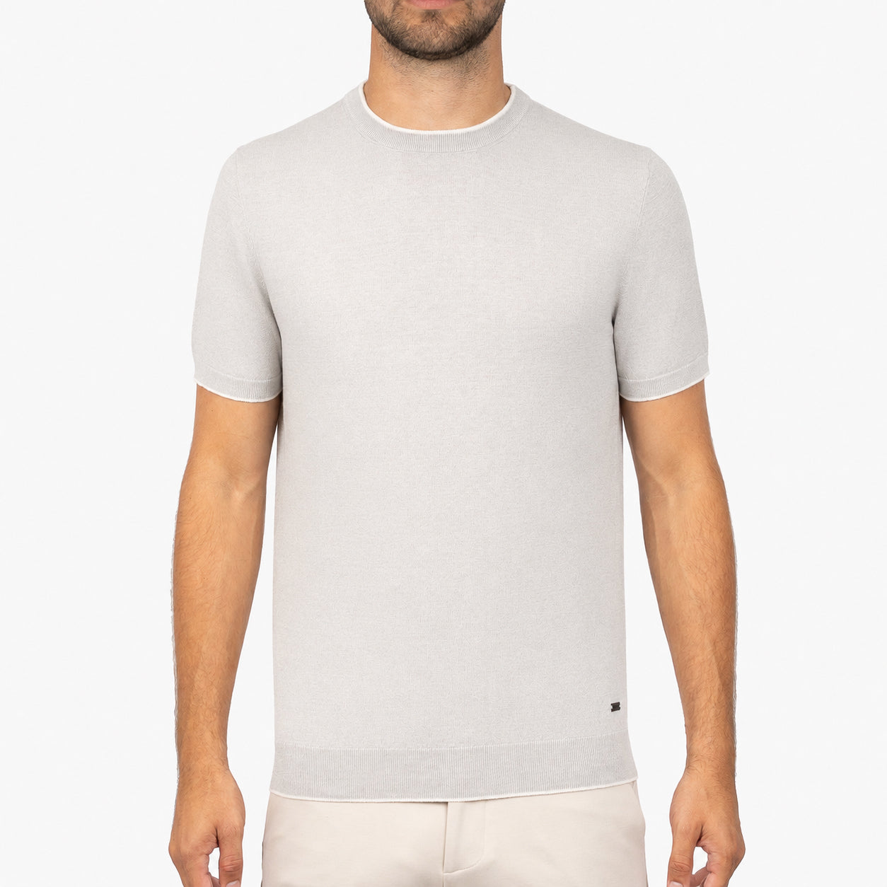 SEVEN DIALS Gebreid T-Shirt Grijs | Bennet