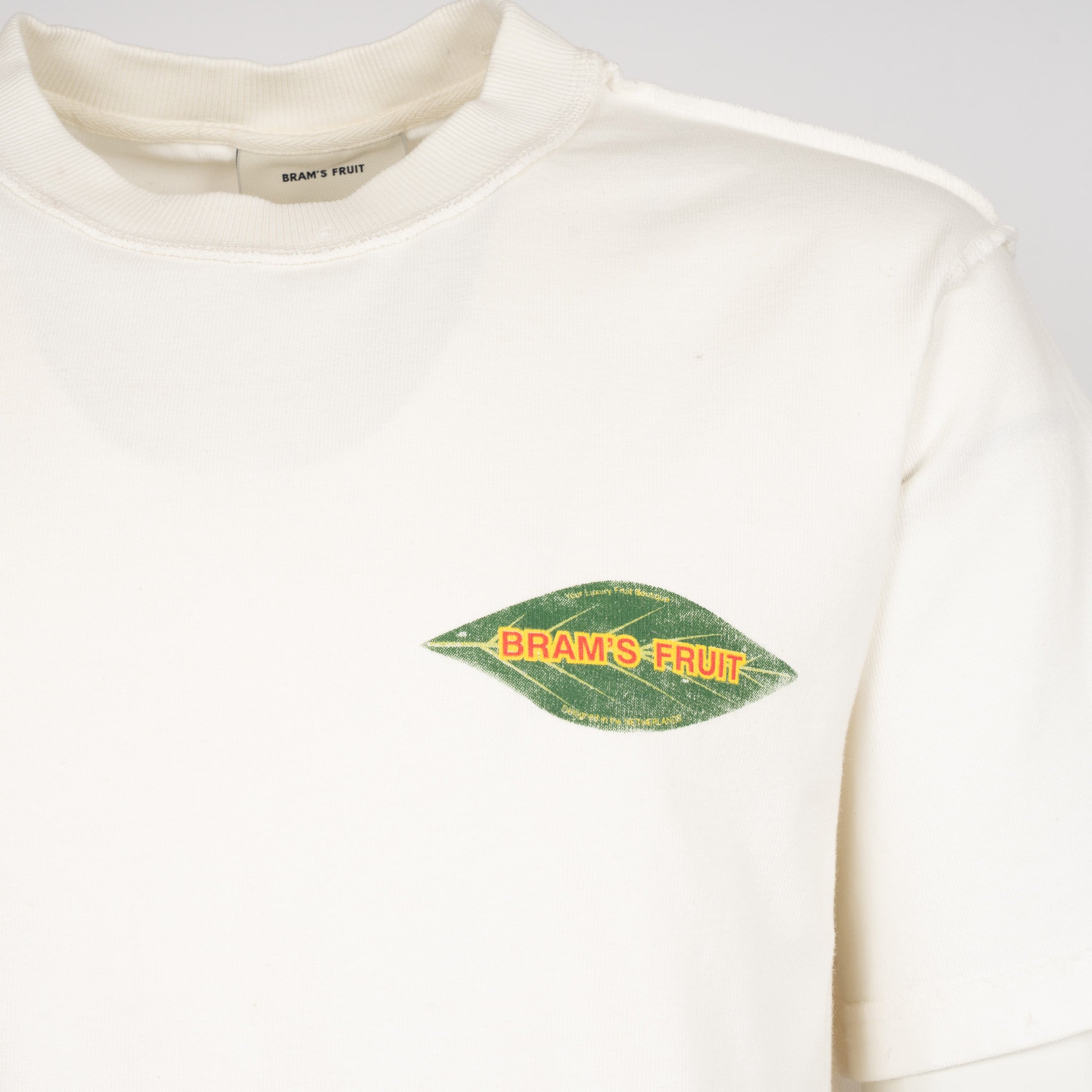 Bram's Fruit T-Shirt Backprint Off-White | Distressed Leaf