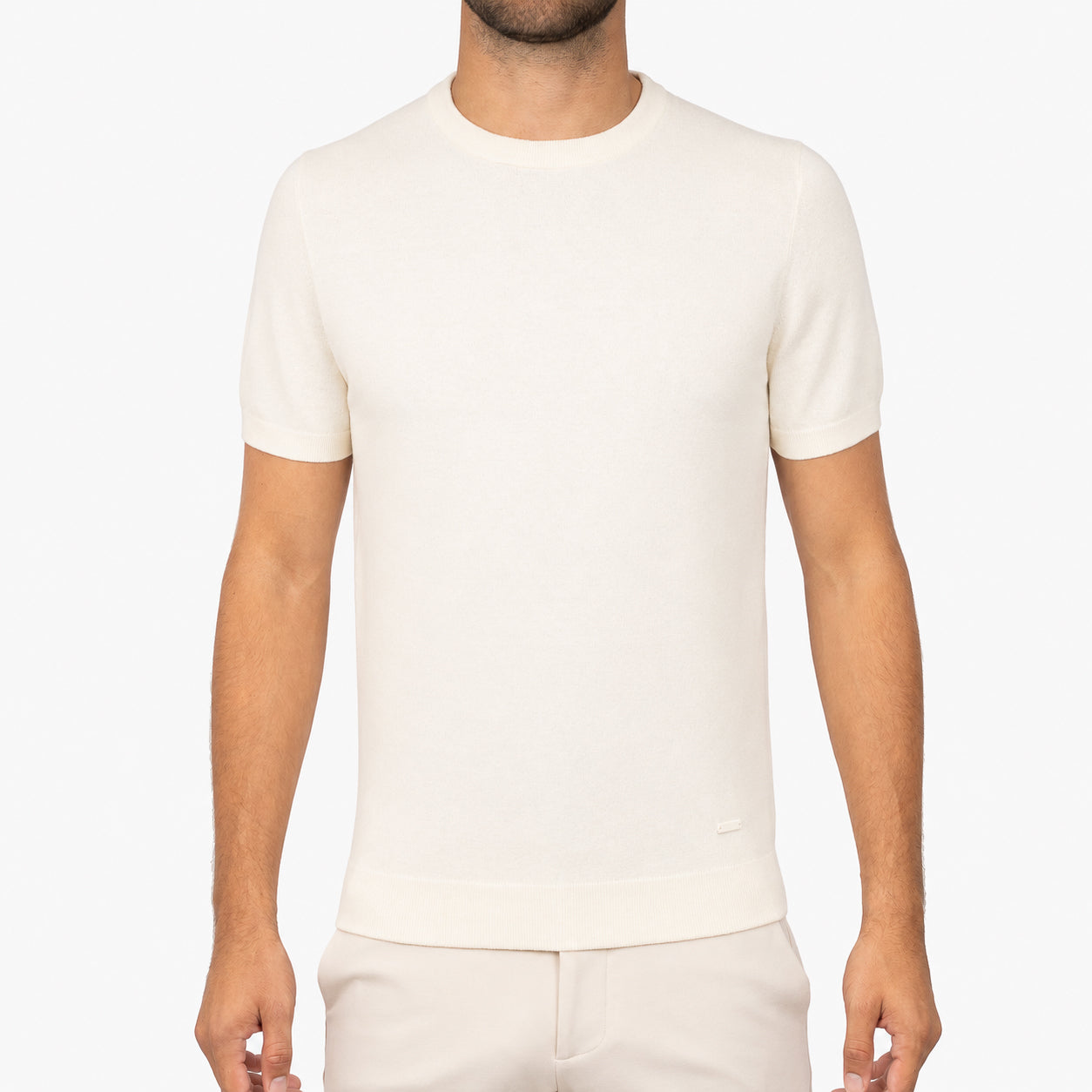 SEVEN DIALS Gebreid T-Shirt Off-White | Bennet