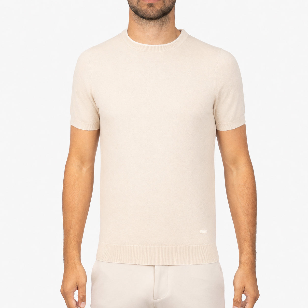 SEVEN DIALS Gebreid T-Shirt Beige | Bennet