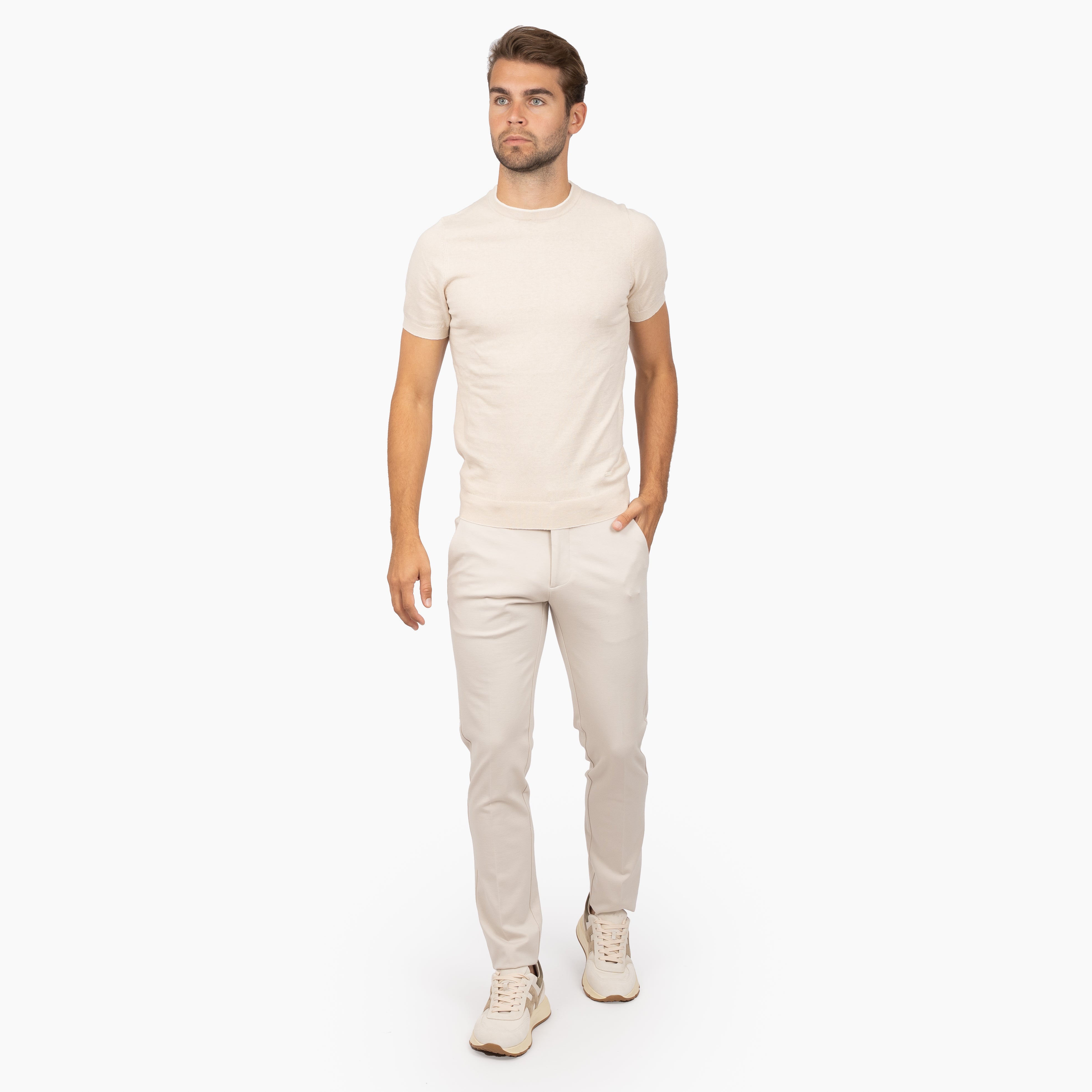 SEVEN DIALS Gebreid T-Shirt Beige | Bennet