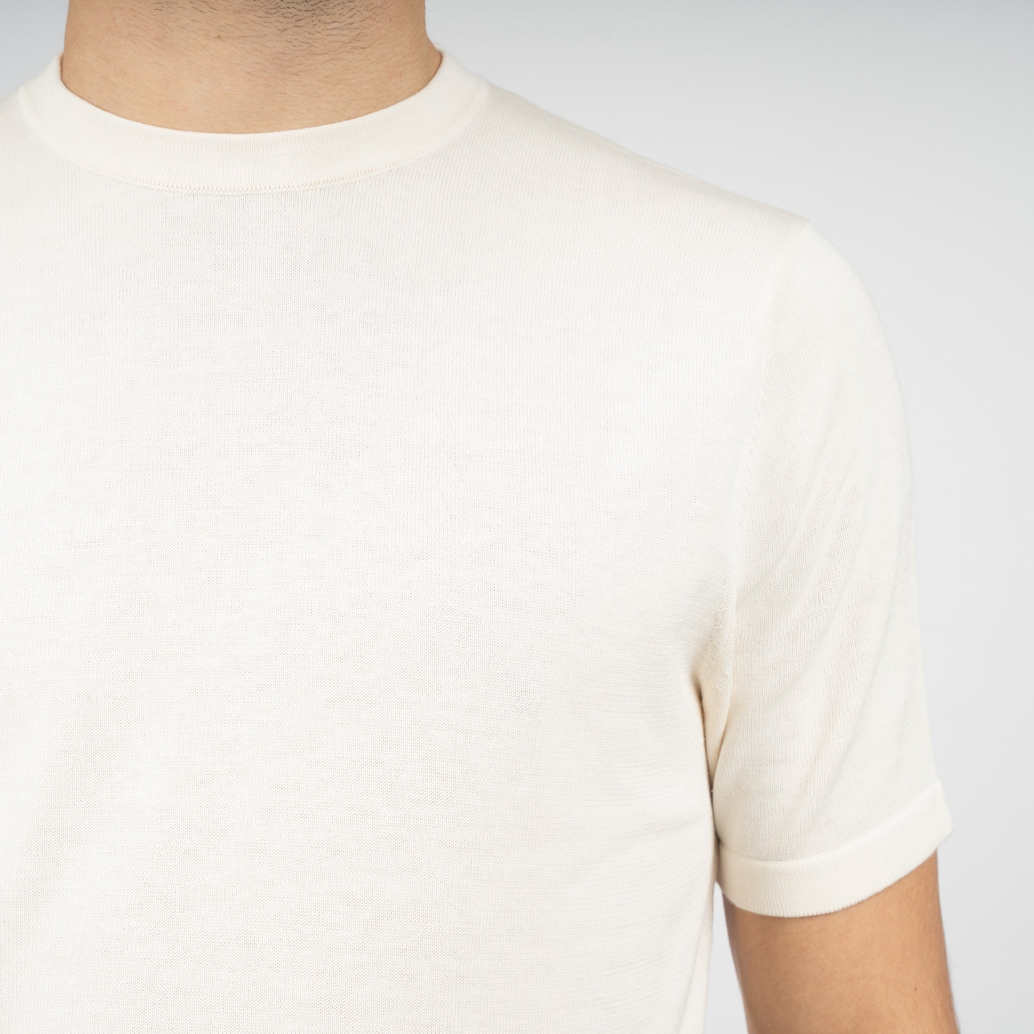 SEVEN DIALS Gebreid T-Shirt Creme | Faun
