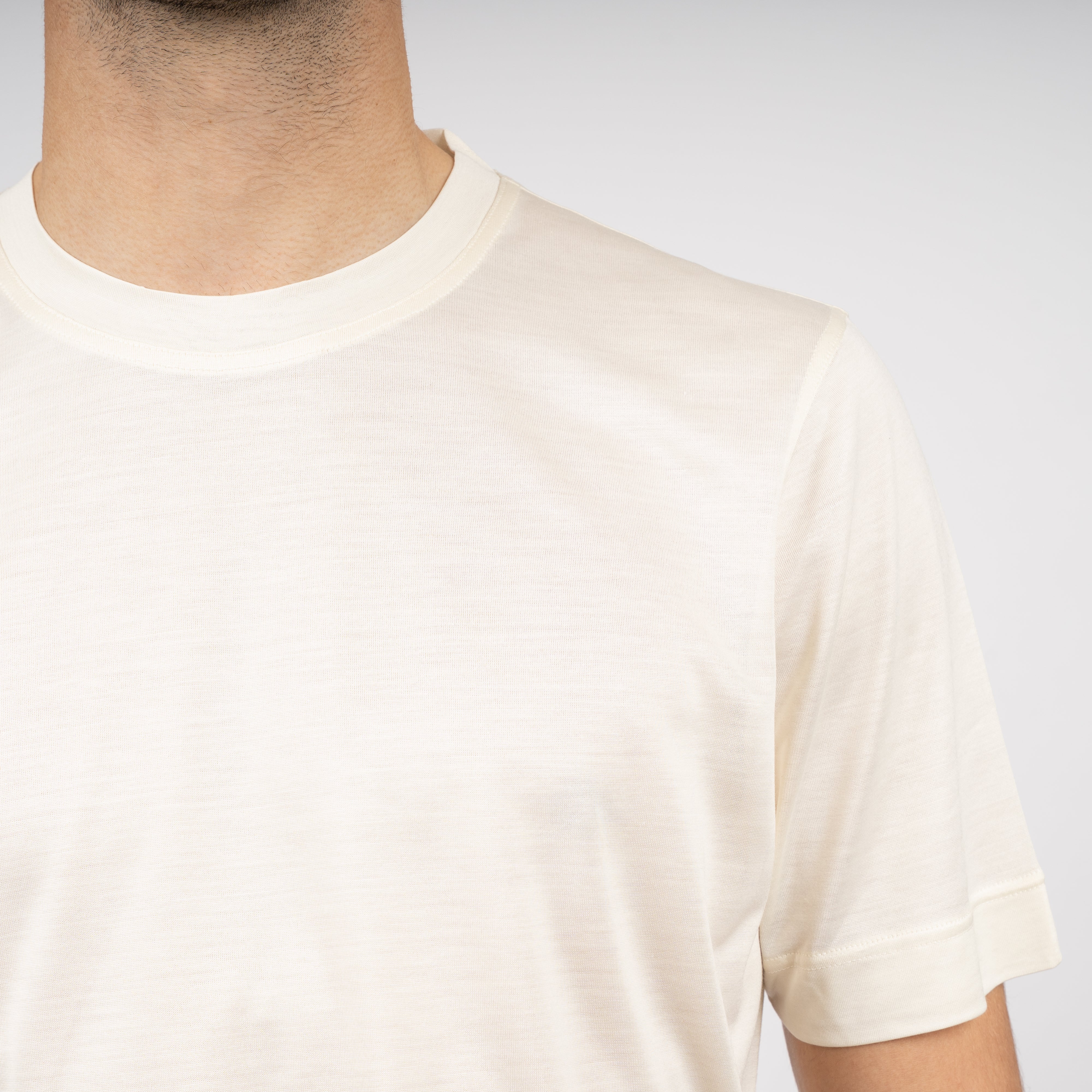 Gran Sasso T-shirt Zijde Crème | Seta