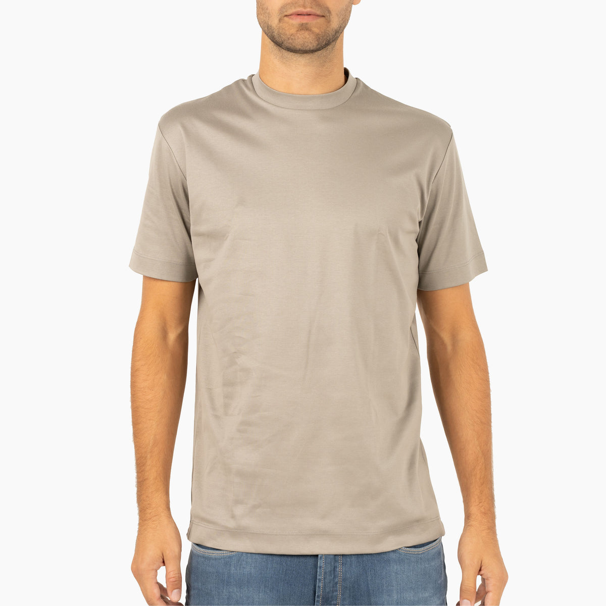 Valenza T-Shirt Graniet Grijs | Interlock Supima Cotton