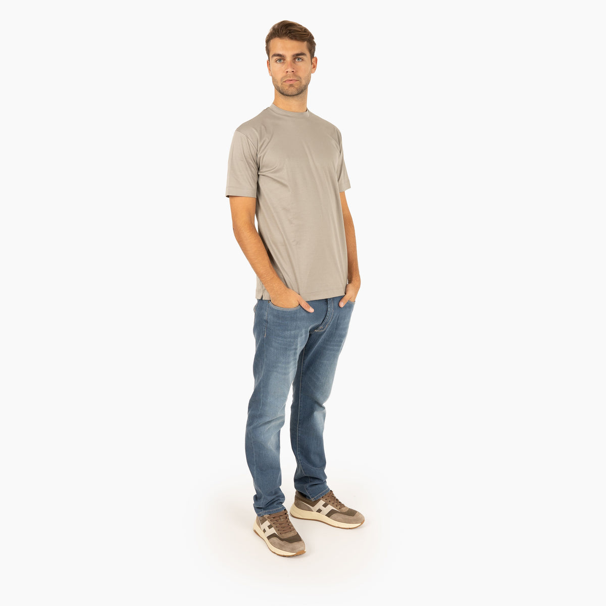 Valenza T-Shirt Graniet Grijs | Interlock Supima Cotton