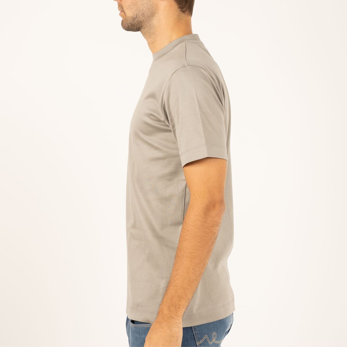 Valenza T-Shirt Graniet Grijs | Interlock Supima Cotton