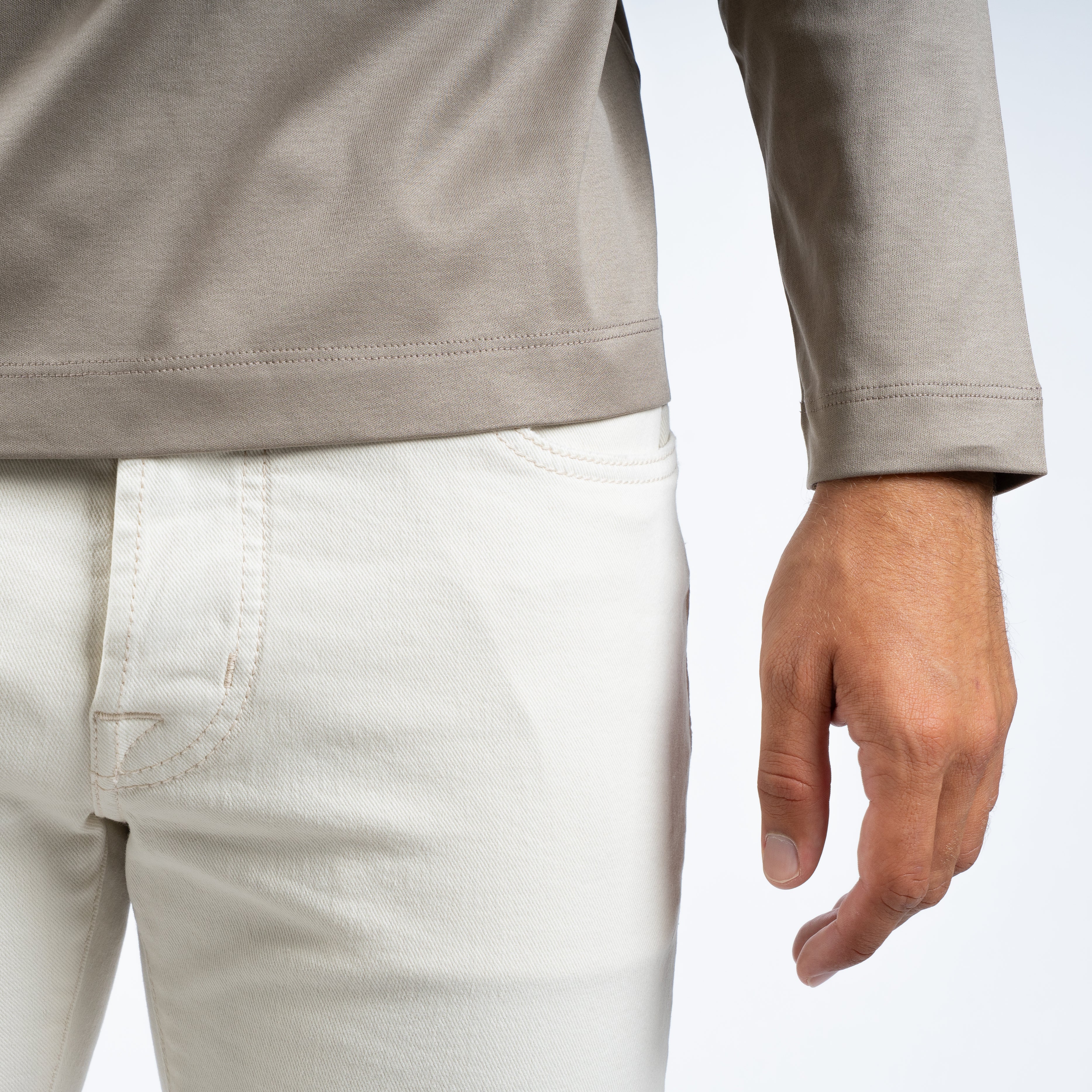Valenza Longsleeve T-Shirt Beige | Interlock Supima T-Shirt L/S