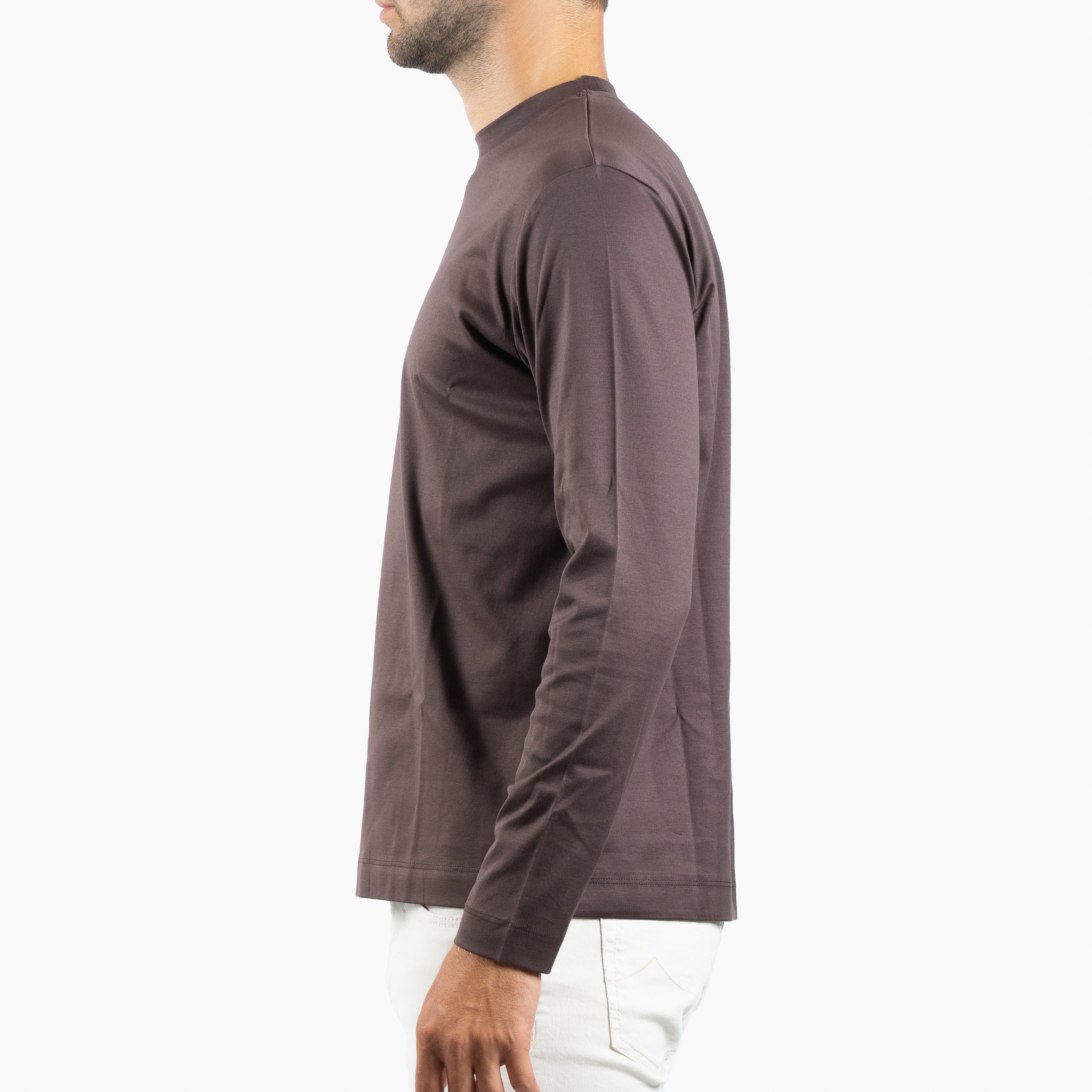 Valenza Longsleeve T-Shirt Bruin | Interlock Supima T-Shirt L/S
