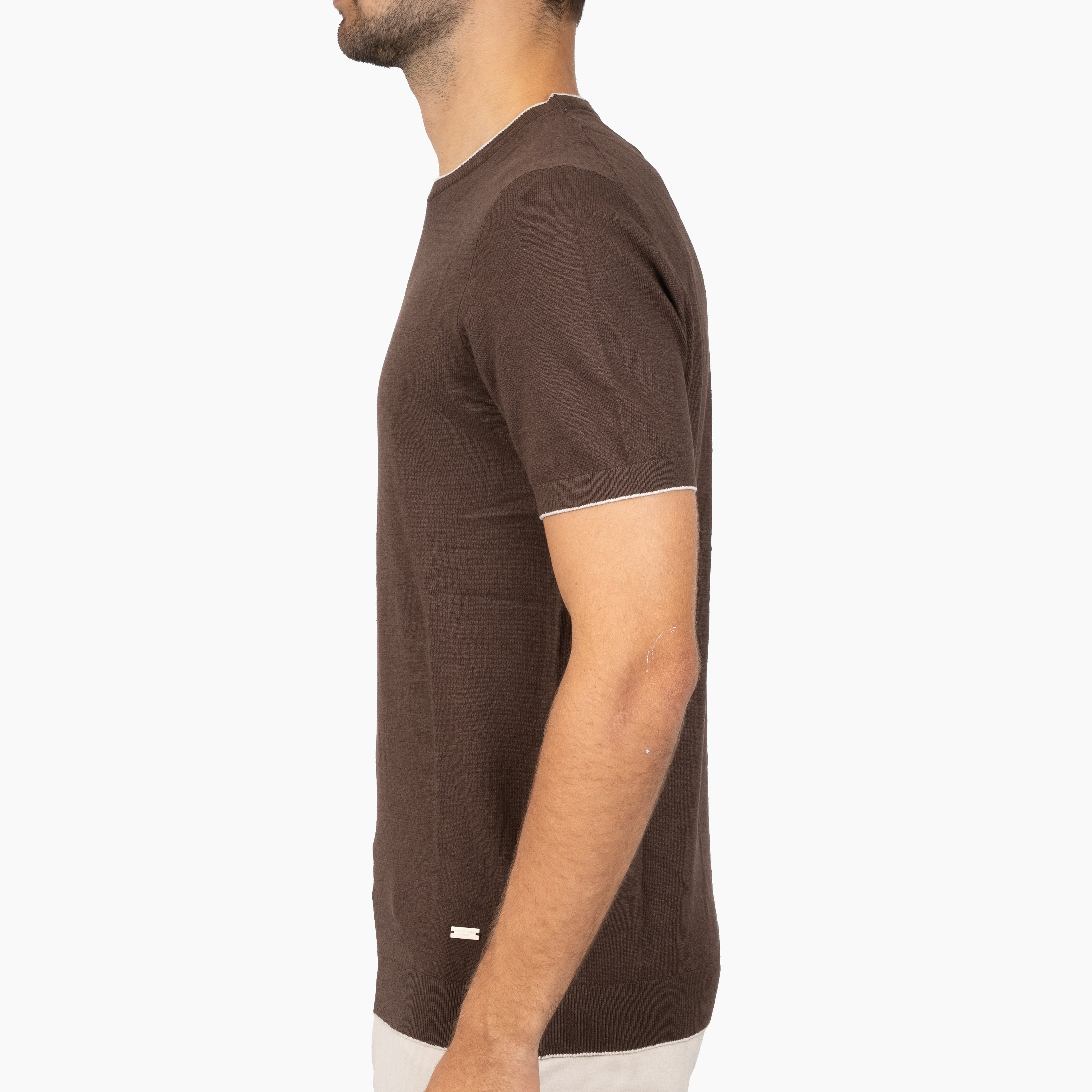 SEVEN DIALS Gebreid T-Shirt Bruin | Bennet