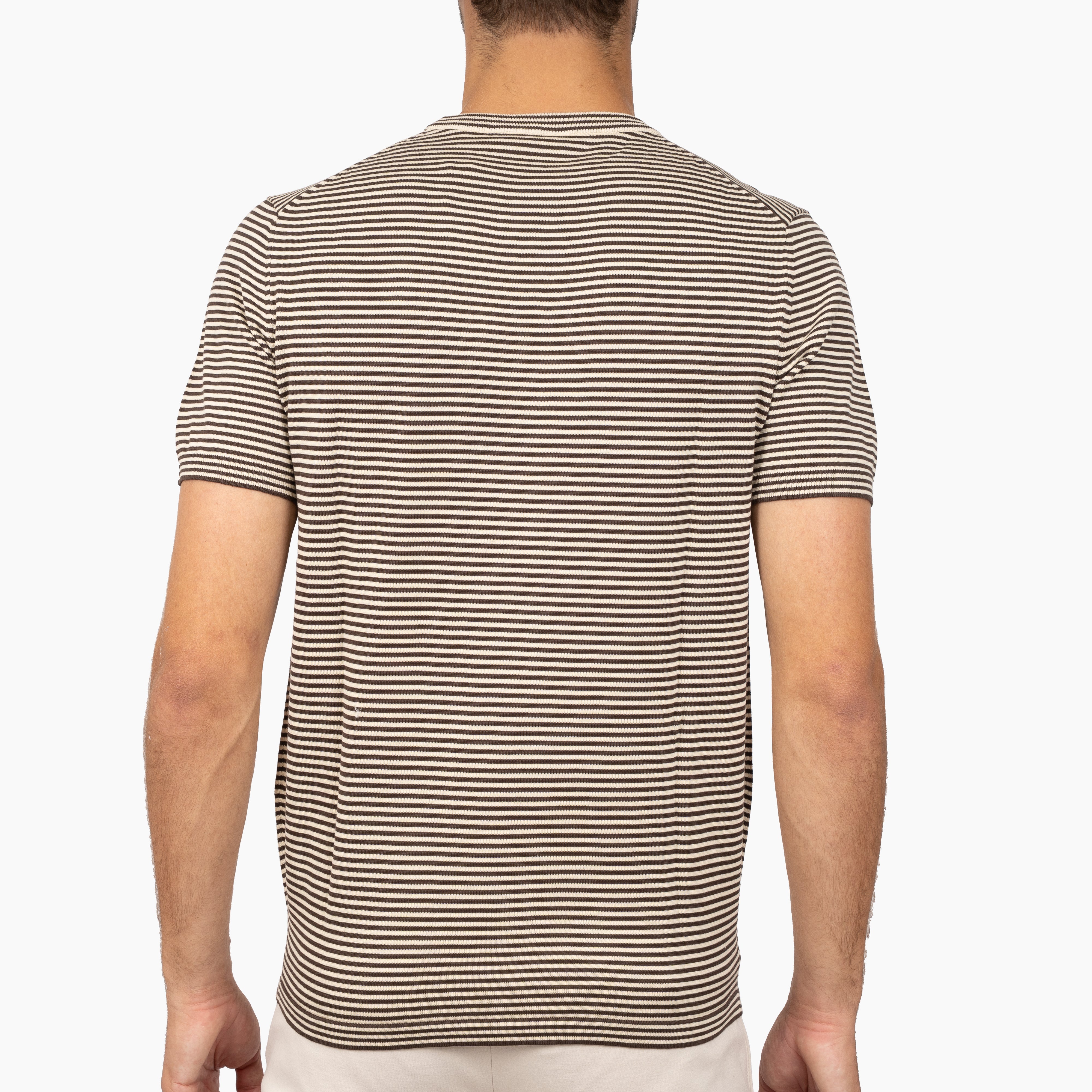 SEVEN DIALS Gebreid T-Shirt Bruin Gestreept | Charsly